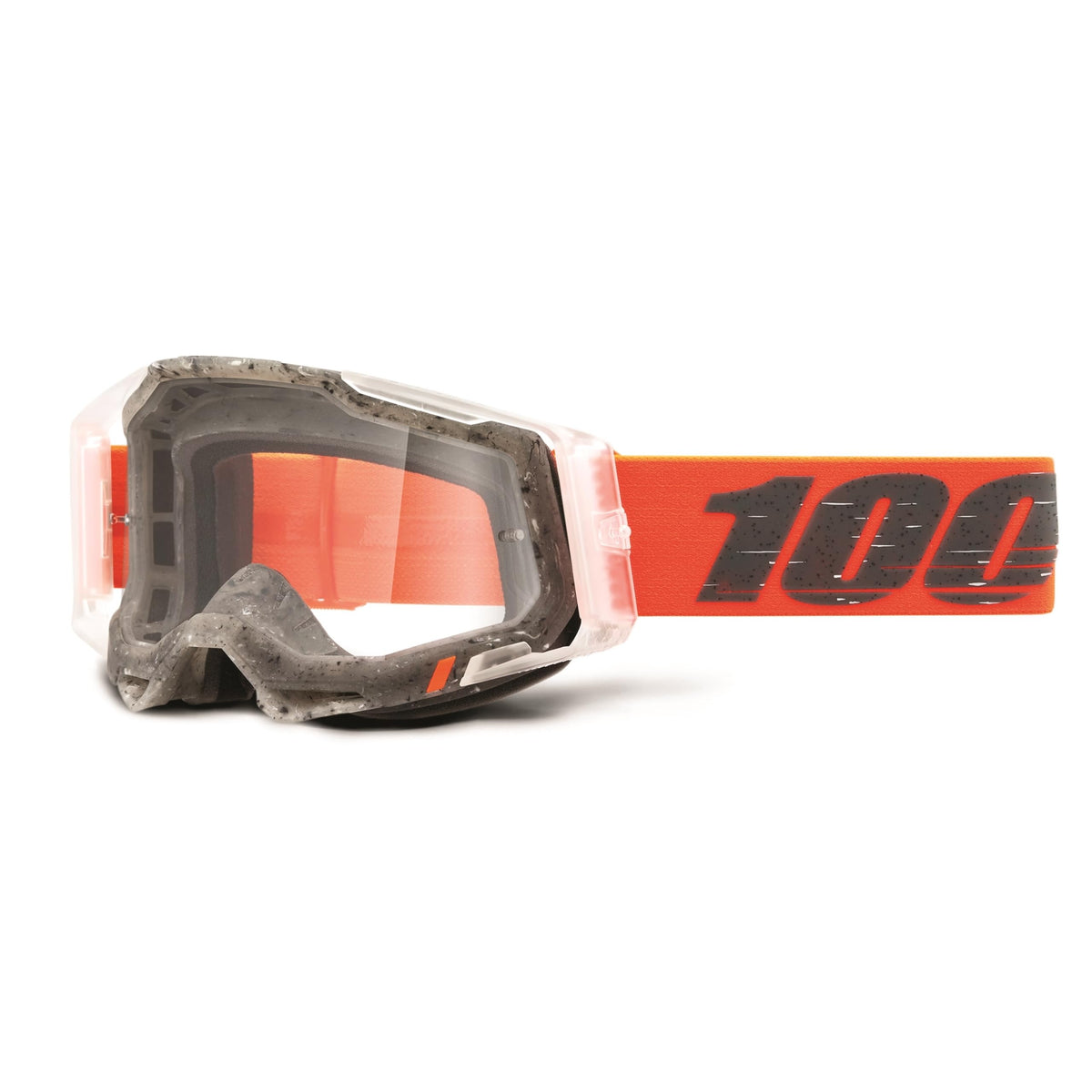 100% Racecraft 2 Mountain Bike & Motocross Goggles - Mx And Mtb Racing Protective Eyewear (Schrute - Clear Lens)