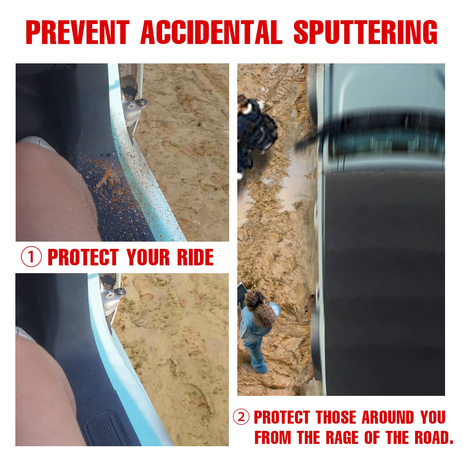 Mabett Mud Flaps For Ford Bronco Accessories 2021 2022 2023 2/4-Door No Punching Required Front And Rear (No Logo)