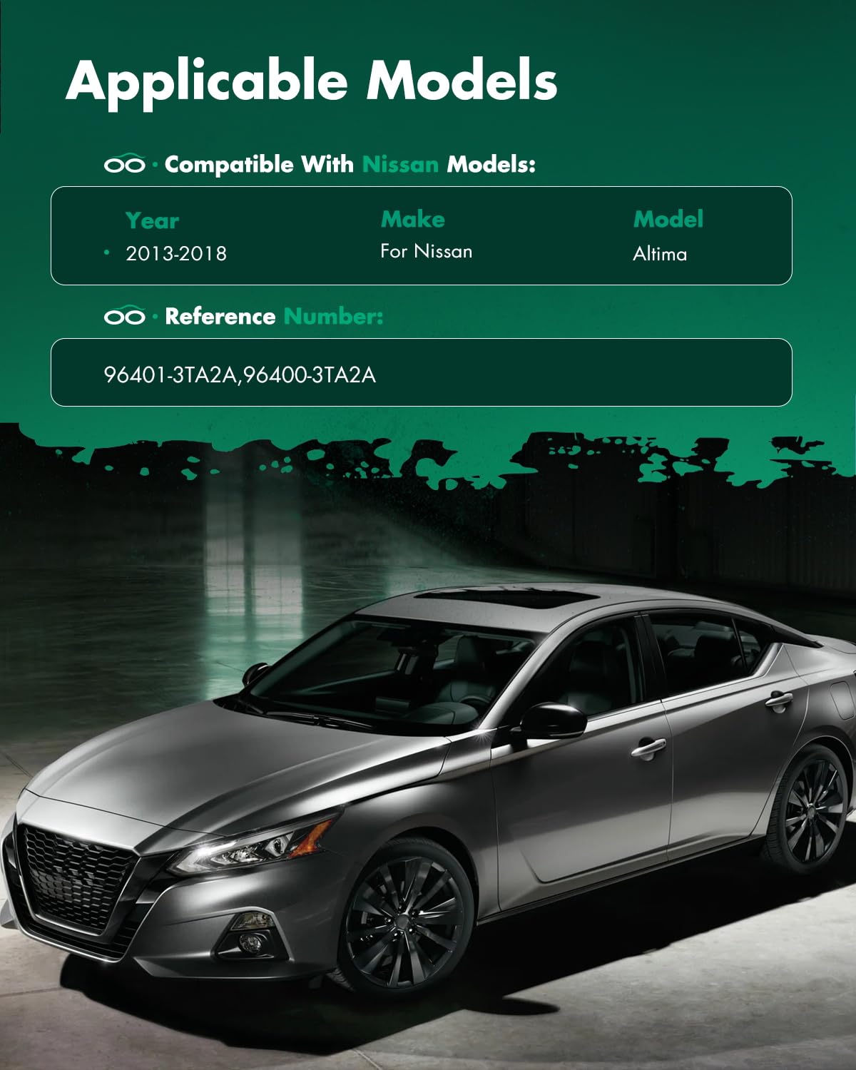 Scitoo Car Sun Visor Assbembly With Mirror Fit For 2013-2018 For Nissan For Altima Gray With Sunroof(Left Driver & Right Passeng