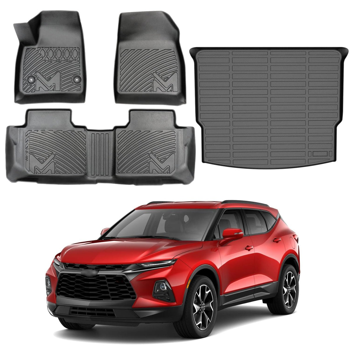 Tpe Automotive Floor Mats & Cargo Liner Custom For 2019-2025 Chevrolet(Chevy) Blazer, All Weather Cover Protection Waterproof Bl