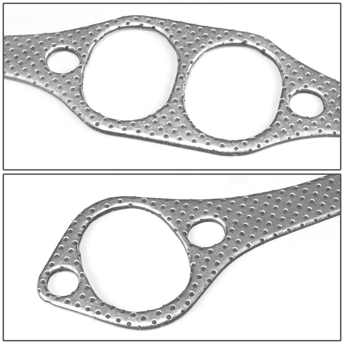Dna Motoring Gktset-Sbc-Sb Aluminum Exhaust Manifold Header Gasket Set Replacement,Metallic