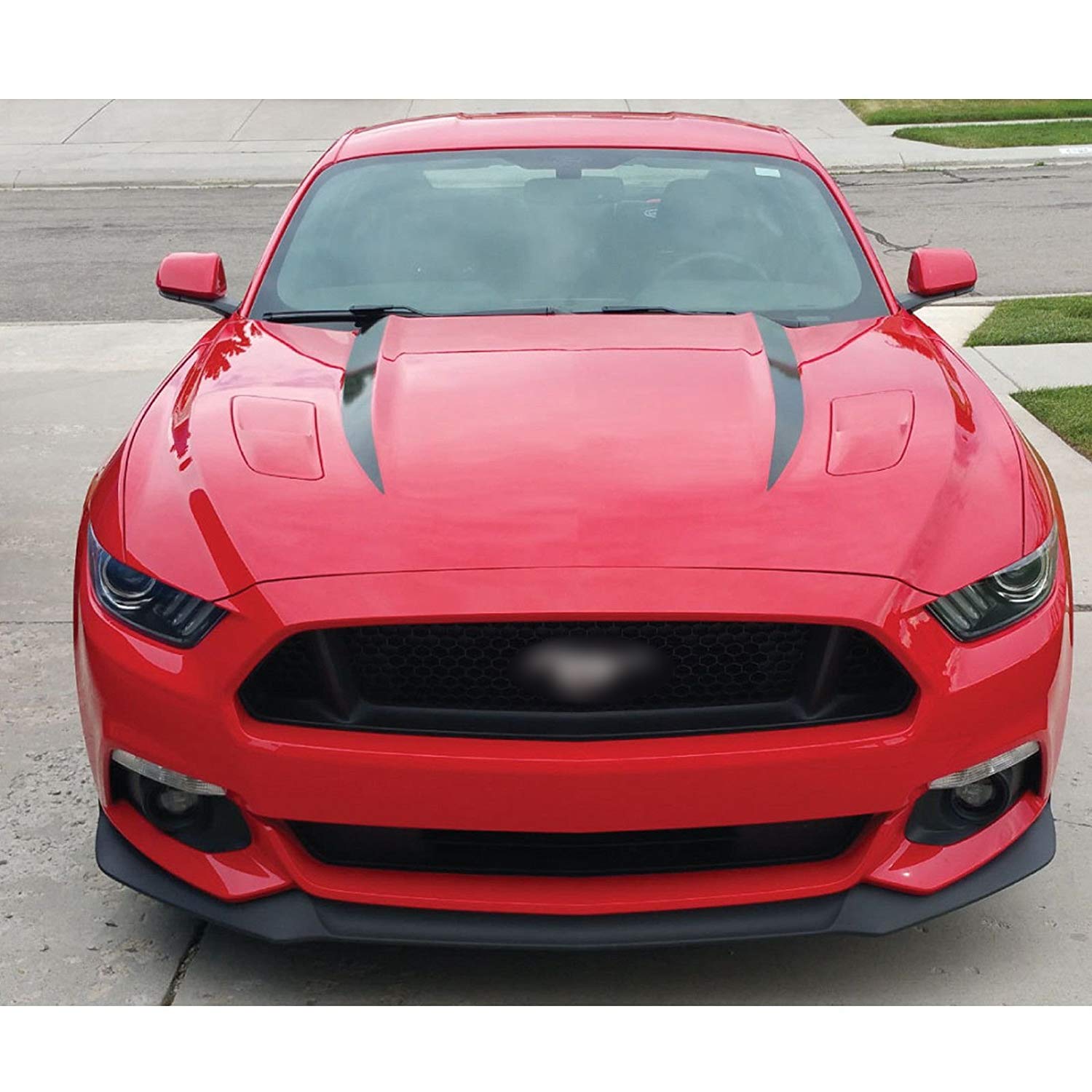 X Xotic Tech Hood Spear Side Stripe Decal Sticker Compatible With Ford Mustang 2015-2023, Glossy Black
