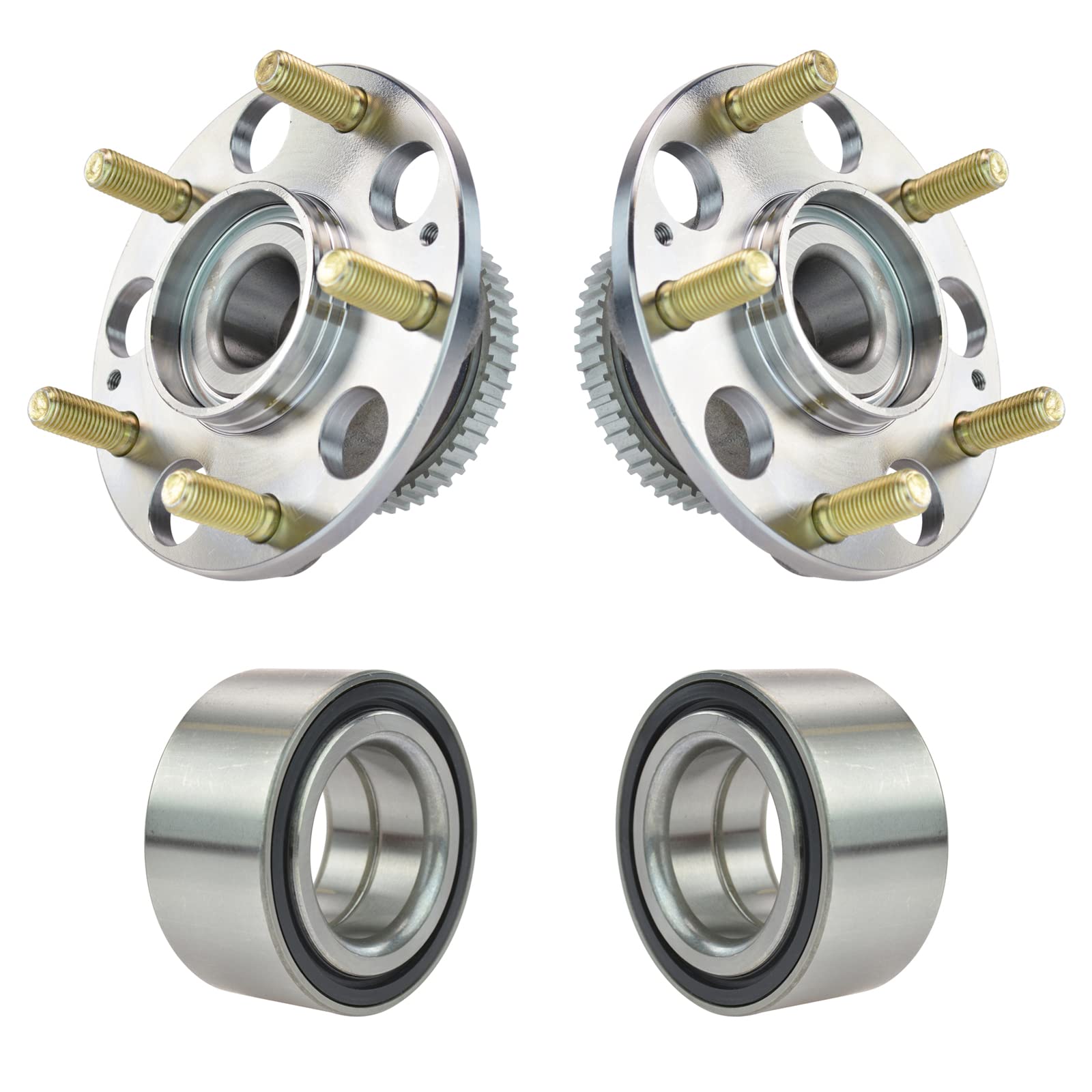 Trq Wheel Hub Bearings Assembly Set Compatible With 2004-2008 Acura Tl 2003-2007 Honda Accord