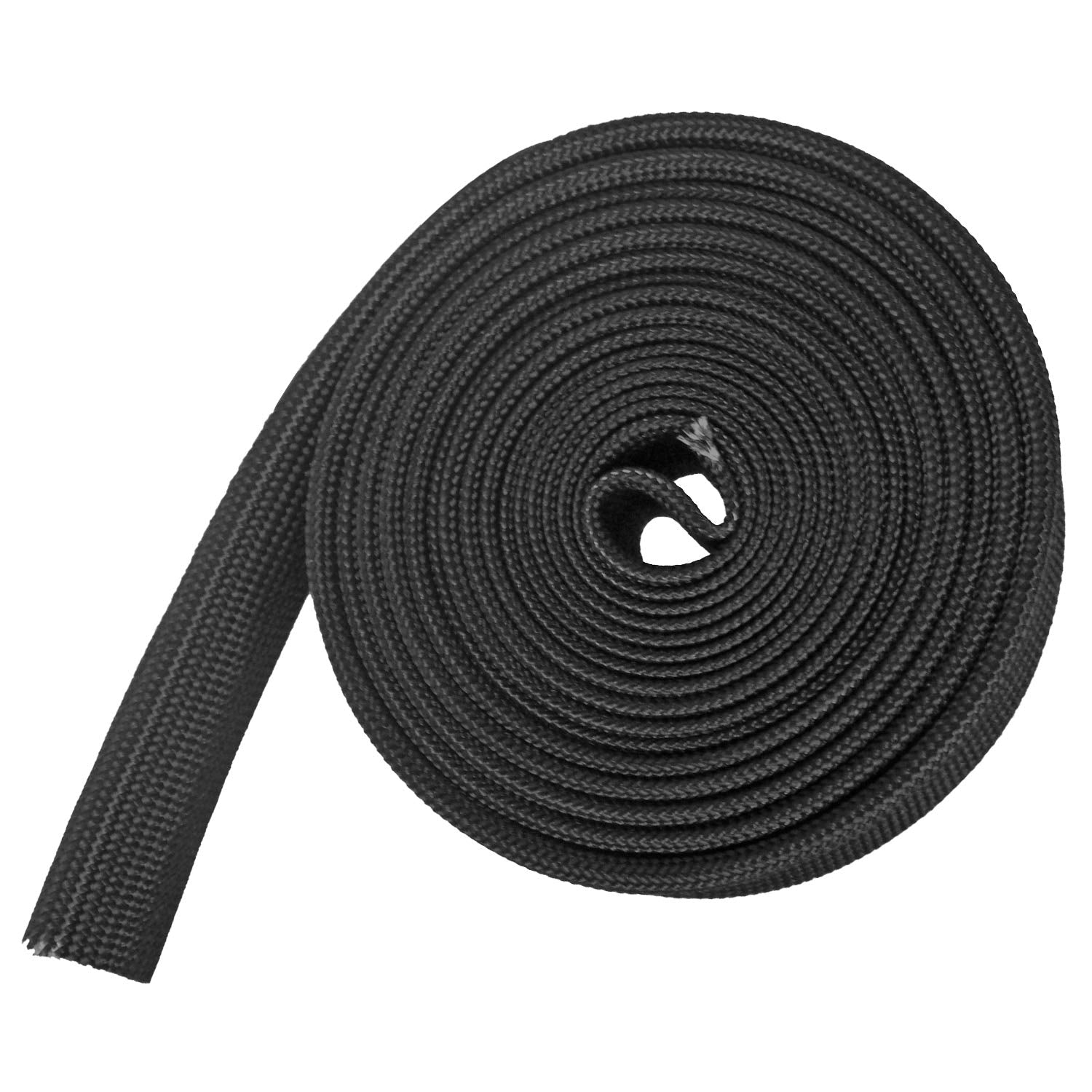 Fiberglass Heat Shield Sleeve - 3/4'' Id X 10' Adjustable Hose Heat Shield Spark Plug Wire Black For Car Wire Loom Brake Line Ca
