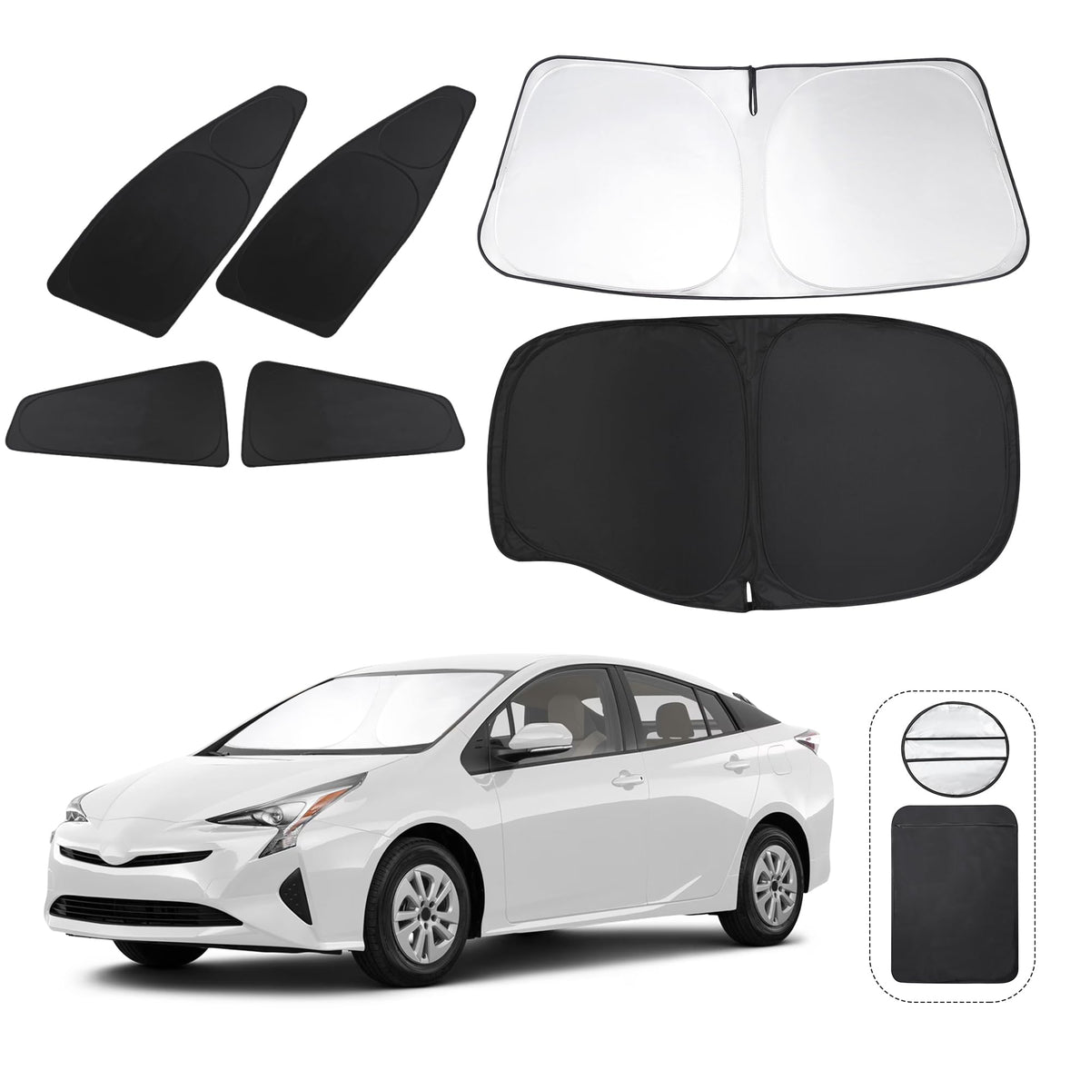 Tinglu Window Shades For Toyota Prius Hatchback 2016-2022 (Not For Prius C Or Prius V) Accessories Car Side Full Windows Rear Tr