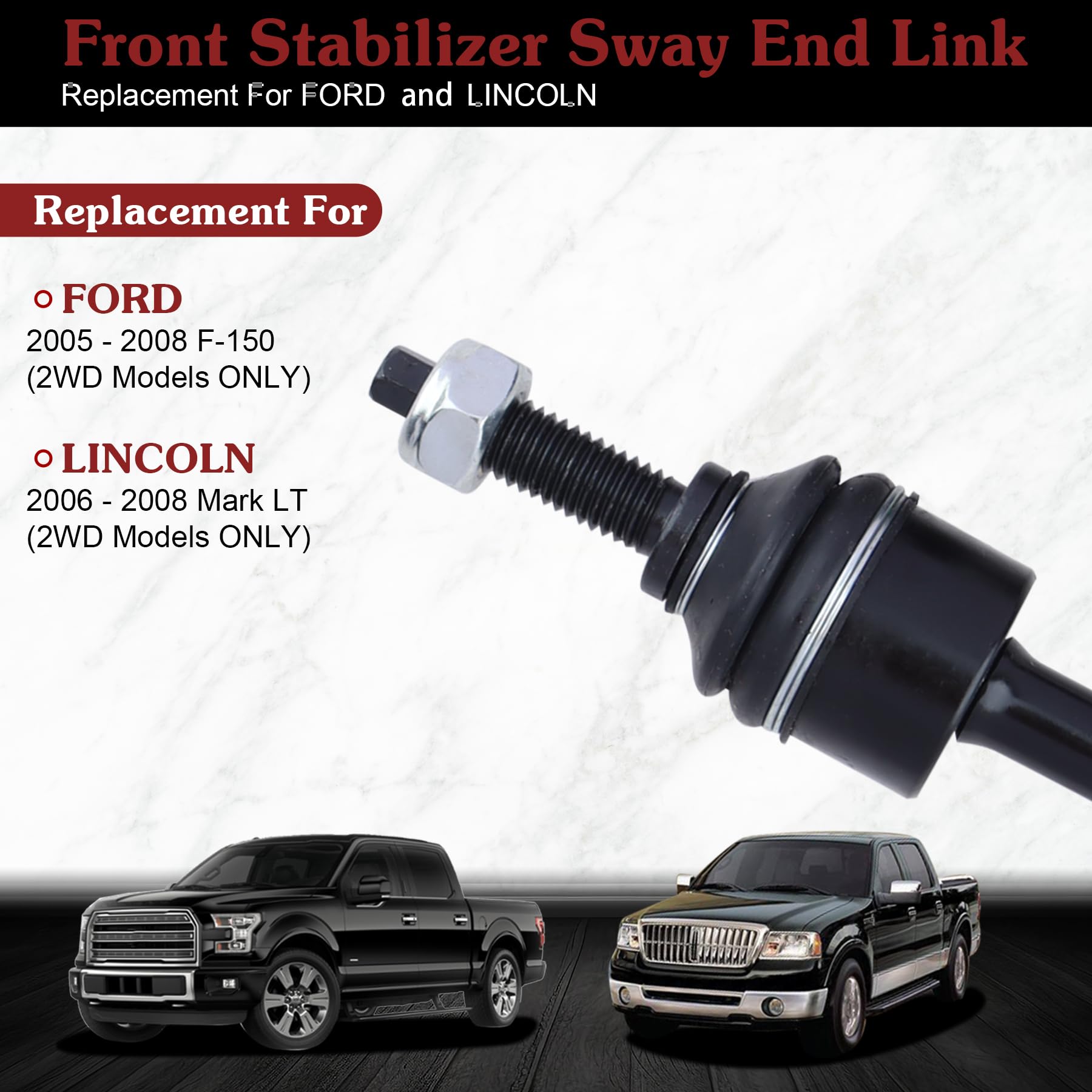 Stiueoav K80337 Sway Bar Link - Front Stabilizer End Link Compatible With 2005-2008 Ford F-150 Rwd?2006-2008 Lincoln Mark Lt