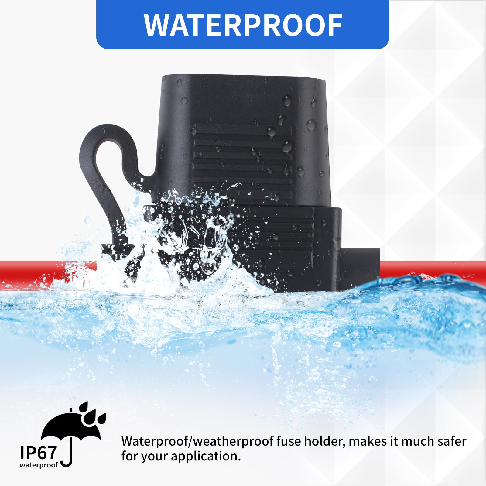 6 Pack Inline Fuse Holder 12V, Upgraded 12 AWG Waterproof Fuse Holder with 66 Pcs Standard Car Fuses (2A/3A/5A/7.5A/10A/15A/20A/