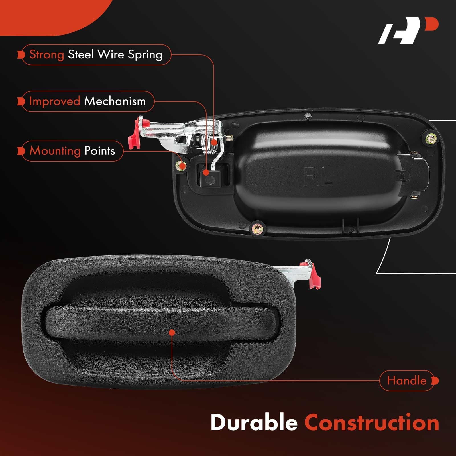 A-Premium - Rear Left Driver Side Exterior Door Handle - Compatible with Chevy Silverado 1500 2500 3500, Tahoe, Avalanche, Subur