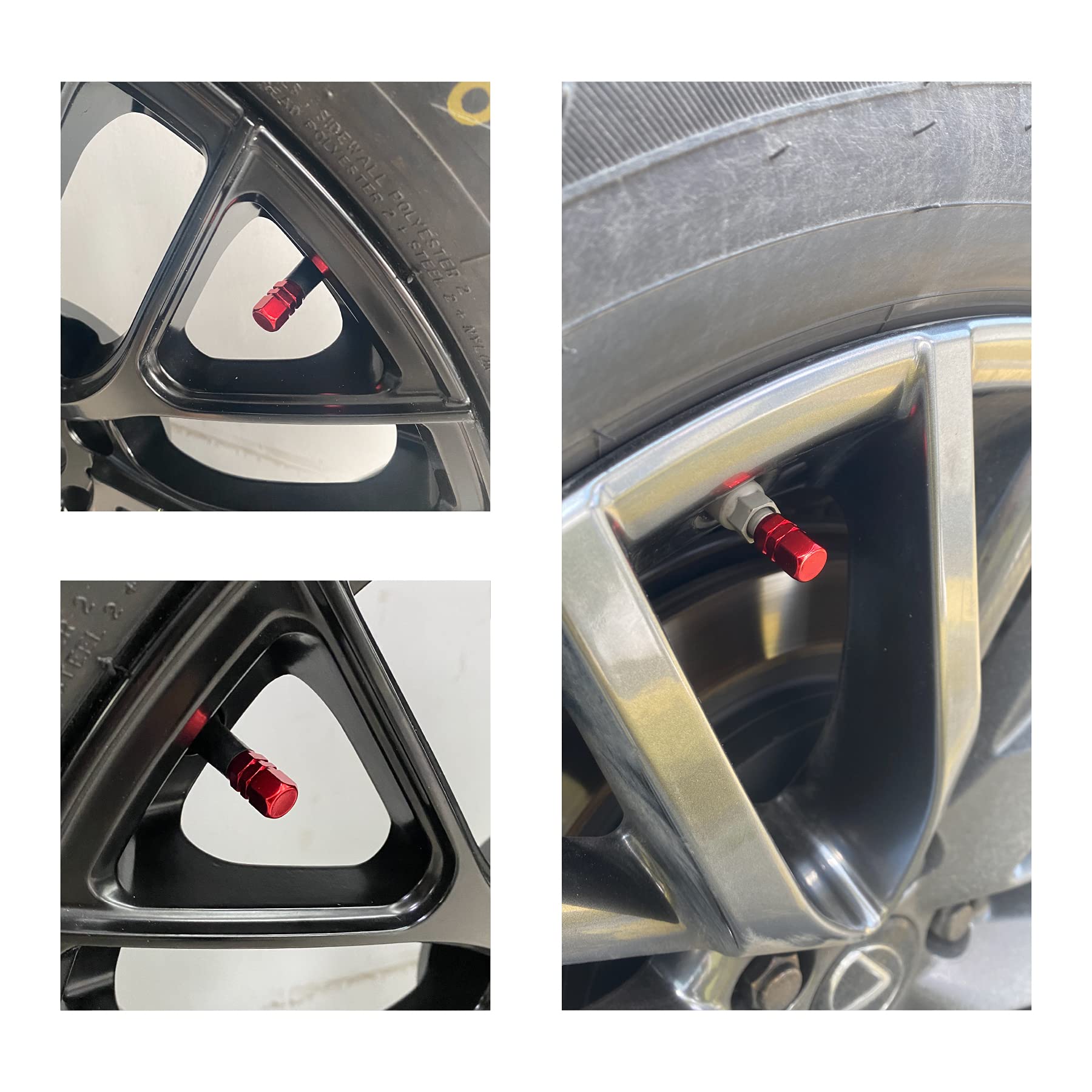 Justtop Car Tire Valve Stem Caps, 12Pcs Air Caps Cover, Universal For Cars, Suvs, Bike, Trucks And Motorcycles-Red