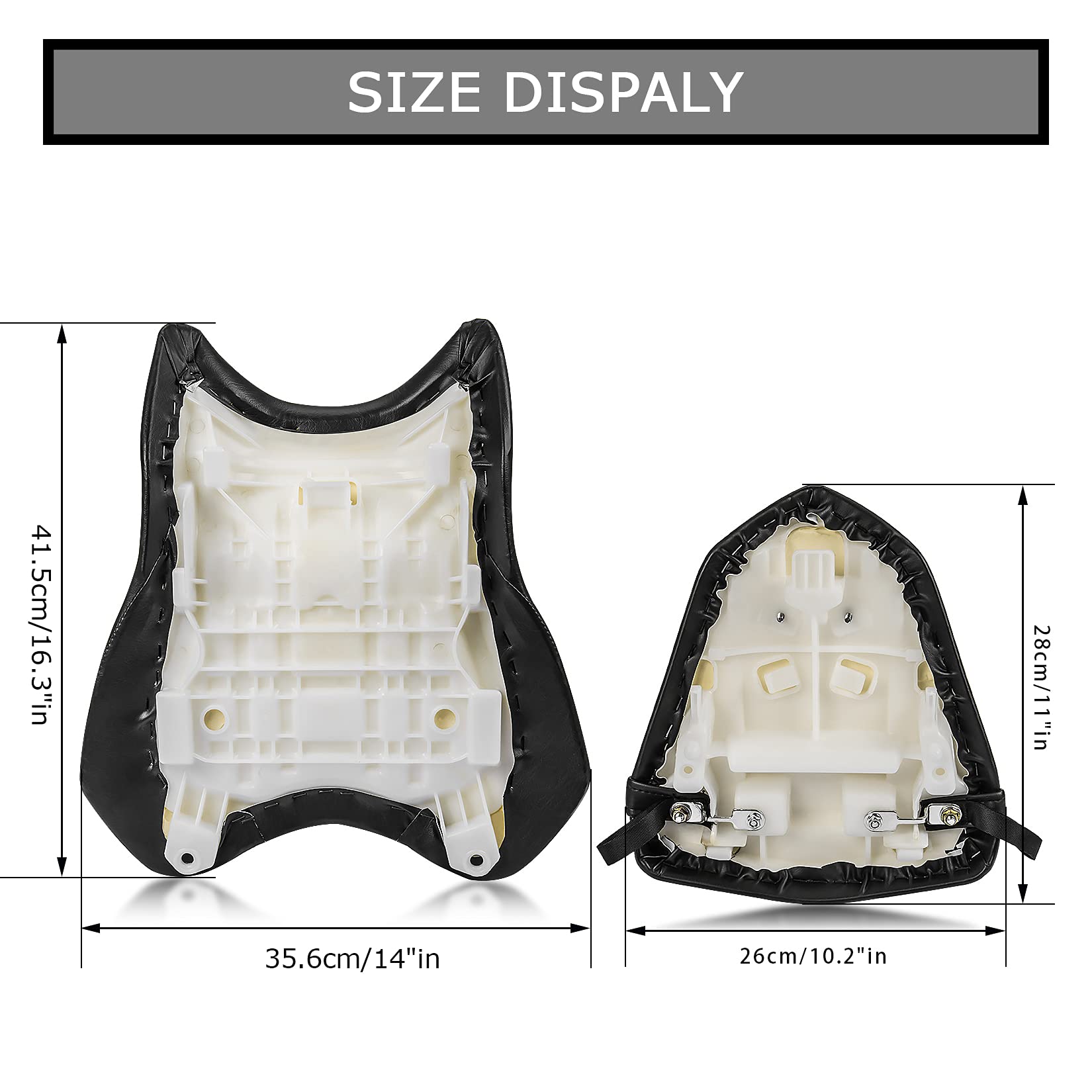 PLSER Front Rider Driver Rear Passenger Seat Pillion Cushion Seat for YZF R6 2006 2007