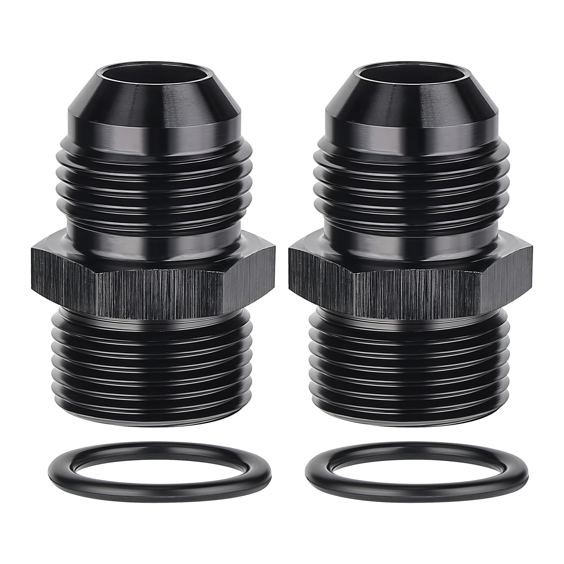 Evil Energy 8An Male Flare To M22 X 1.5Mm Male Metric Fitting Adapter Aluminium Alloy 2Pcs