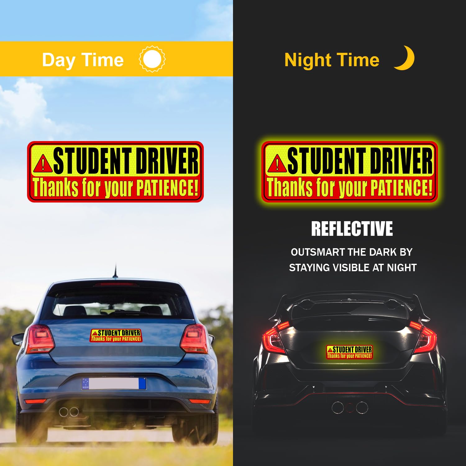 Psler Student Driver Magnet For Car,Be Patient Student Driver Magnet Boys And Girls New Student Driver Sticker Safety Warning Re