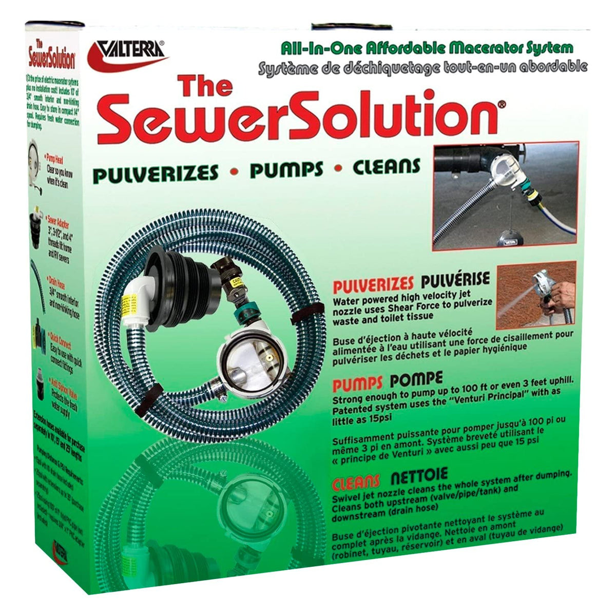 Valterra SS01 RV SewerSolution Drainage Kit with 10' Hose and Accessories