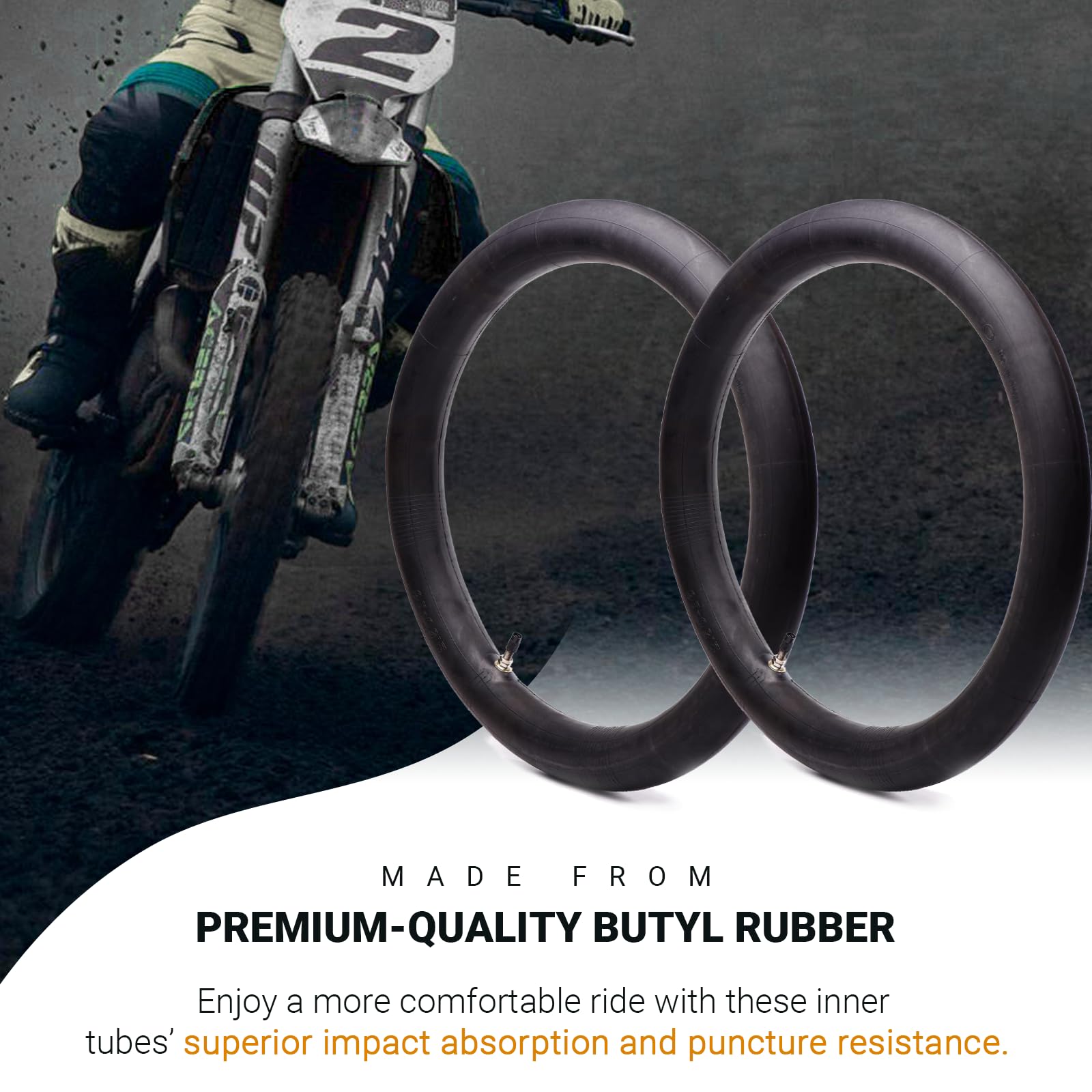 (2-Pack) 2.50/2.75-17   (70/100-17)Motorcycle Inner Tubes - Compatible With Honda, Coolster, Taotao, 110Cc, 125Cc, And 140Cc, Di