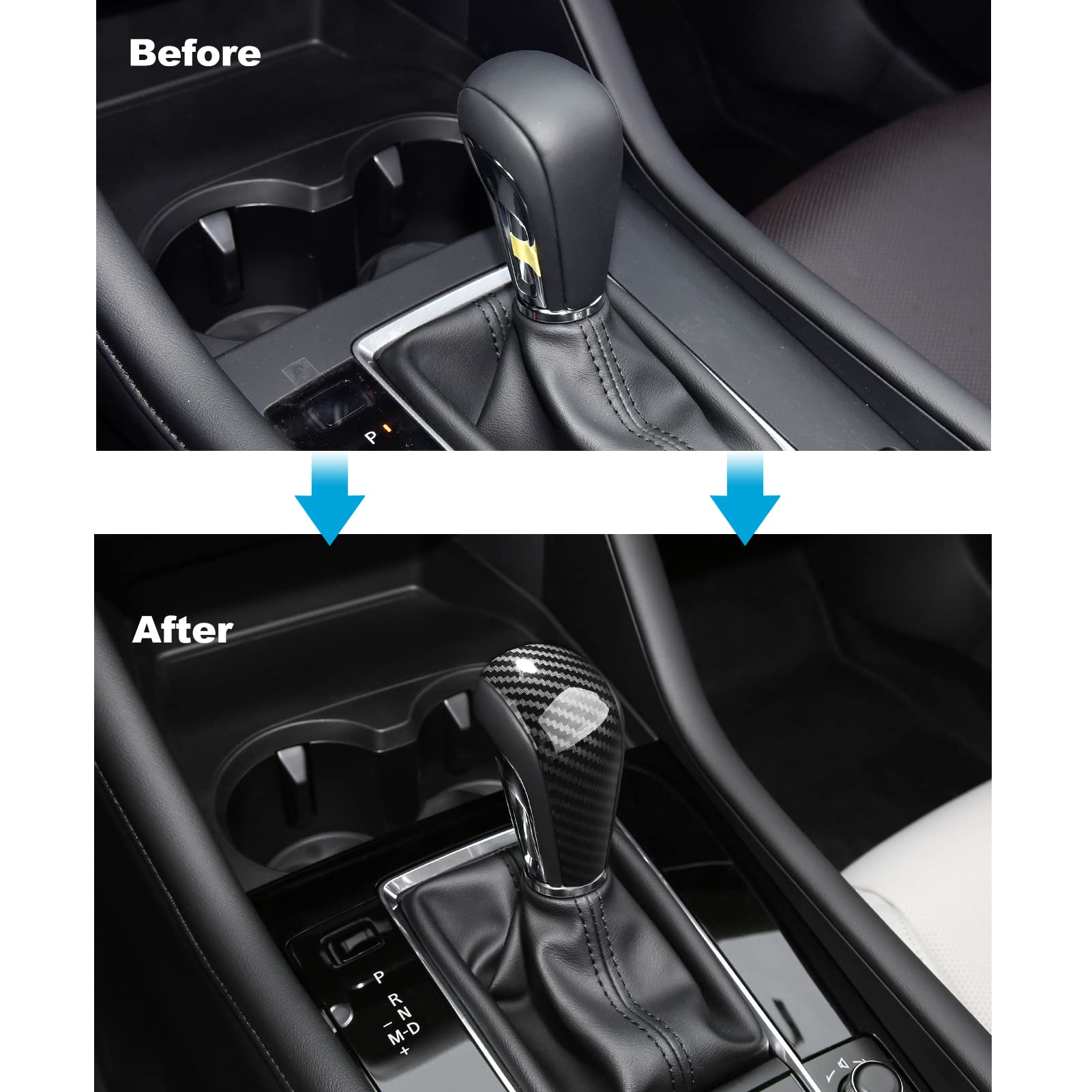 ANFOKAS Compatible with Mazda 3 CX-30 CX-50 Accessories Sporty Car Gears Gear Panel Gear Shift Knob Cover Trim Cap Interior Deco