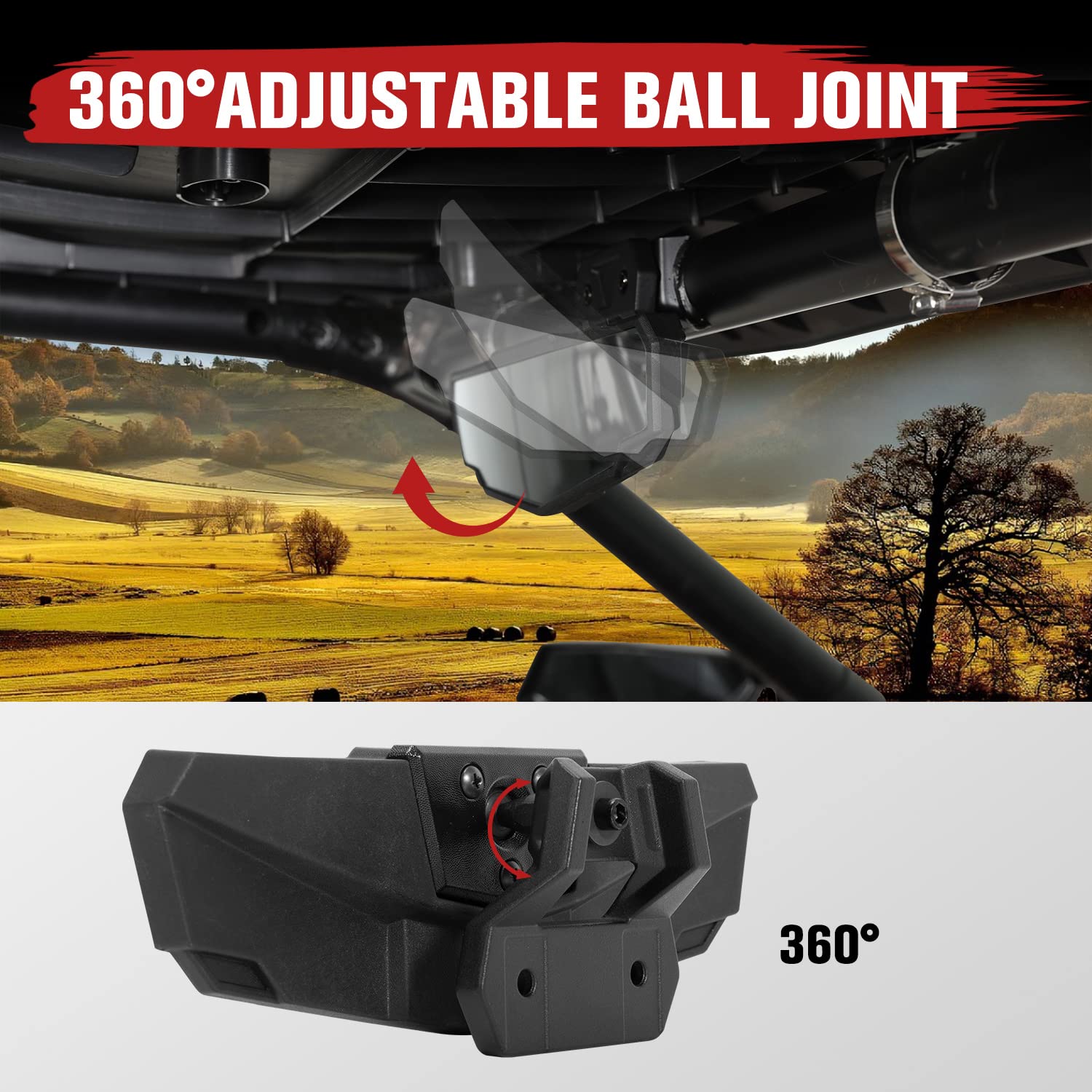 A & Utv Pro Rzr Pro Xp Rear View Mirror & Side Mirrors Kit For 2020-2024 Polaris Rzr Pro Xp/Pro Xp4 / Pro R/Turbo R, Adjustable Break Away Mirrors Accessories, Replace Oem #2883763, 2883762, 3Pcs