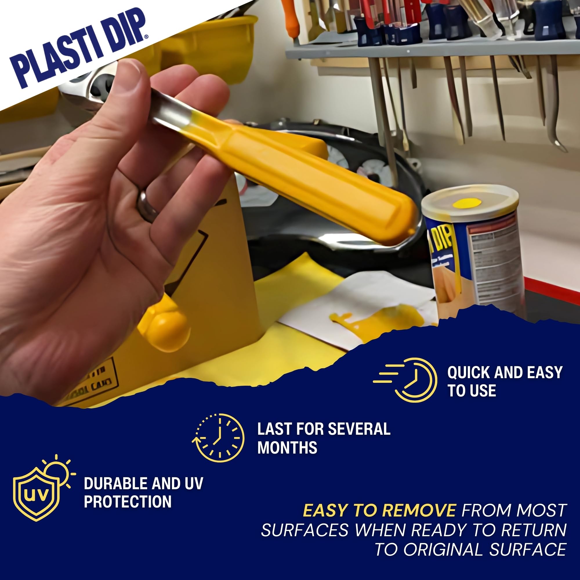 Plasti Dip Yellow Liquid Rubber Dip Can (14.5 Oz) for Automotive Enthusiasts - Peelable, Durable Tool Dip & Rubber Dip Coating -