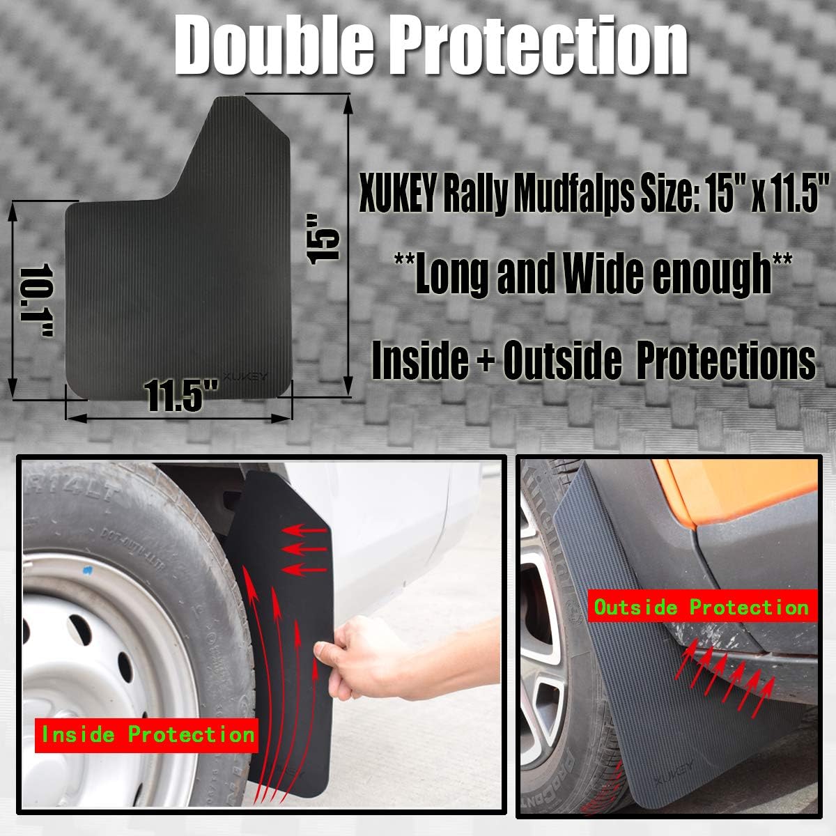 Xukey 4Pcs/Set Universal Carbon Fiber Effect Mudflaps For Car Pickup Suv Van Truck Mud Flaps Splash Guards Mudguards Dirty Traps