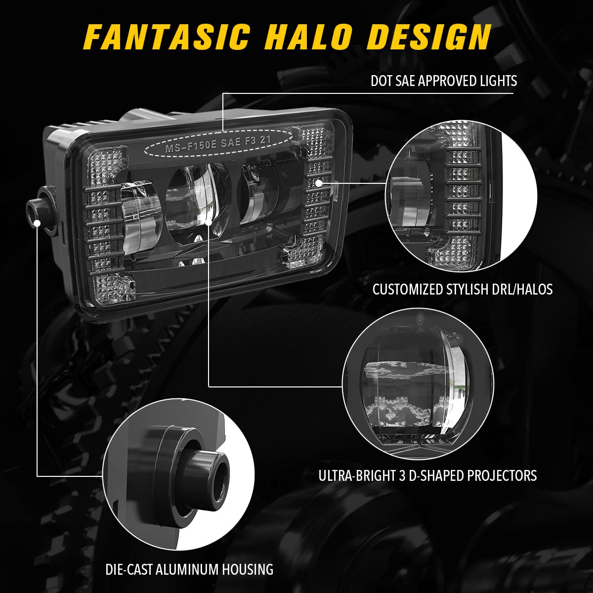 Z-Offroad New Led Fog Lights Assembly Dot Approved W/White Drl Compatible With Ford F150 2015 2016 2017 2018 2019 2020-1 Pair Bl