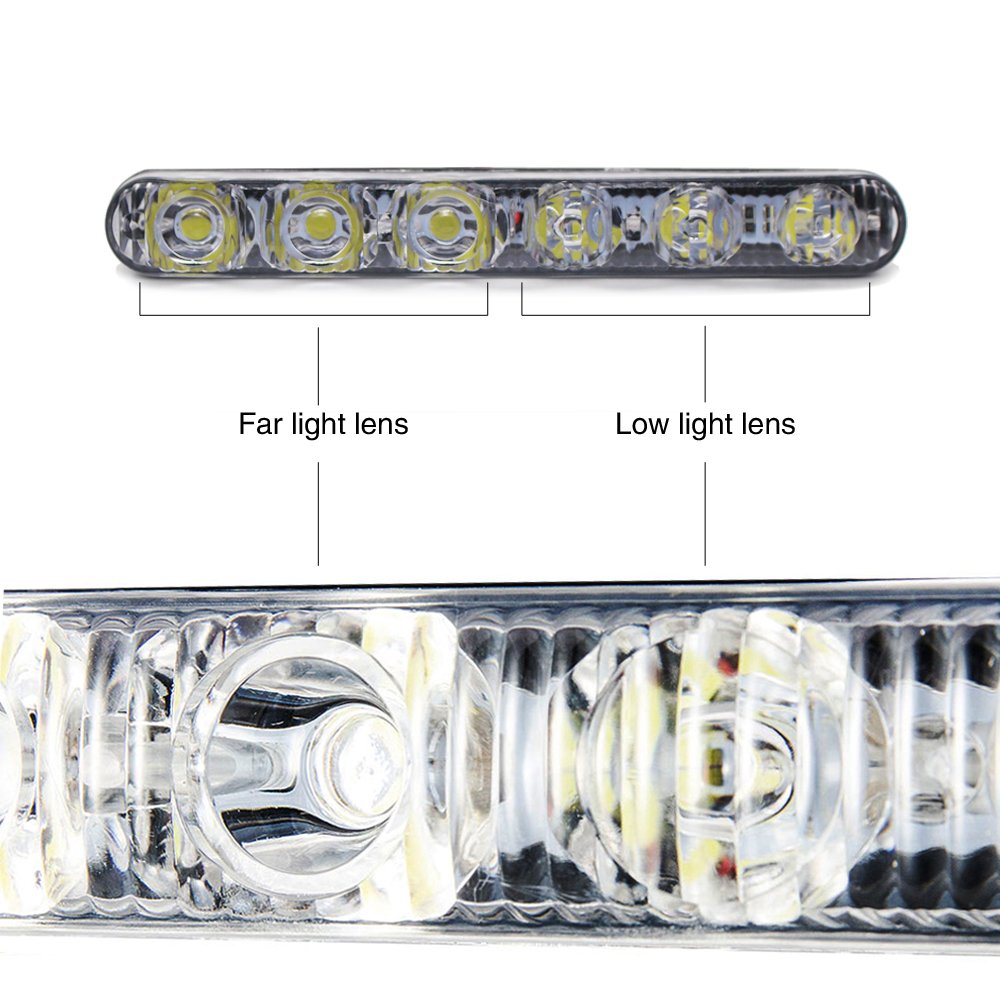 Yijinsheng Auto 2Pcs Fit 6 Led High Power Led Daytime Running Lights Driving Lamp Universal Fit Led Car Fog Light