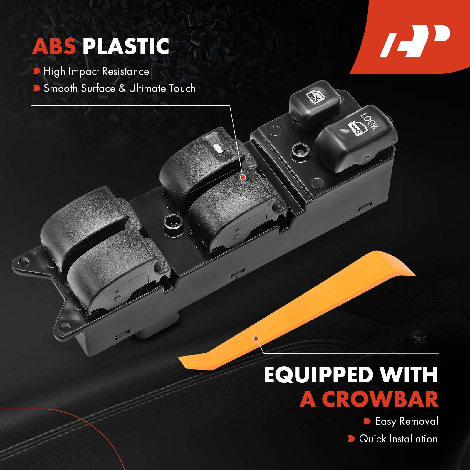 A-Premium Master Power Window Switch Compatible with Mitsubishi Lancer 2008-2015 L4 2.0L 4-Door Sedan, Front Left Driver Side, Replace# 8608A068