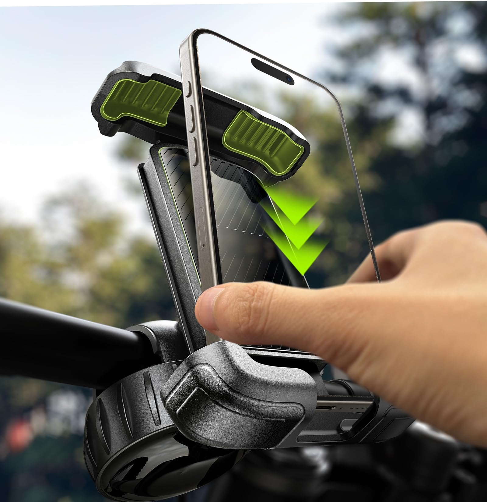Lisen Bike Phone Holder, [Super Easy Install] Ultra Stable Motorcycle Phone Mount, Bicycle Handlebar Holder Mount For Adults Kid