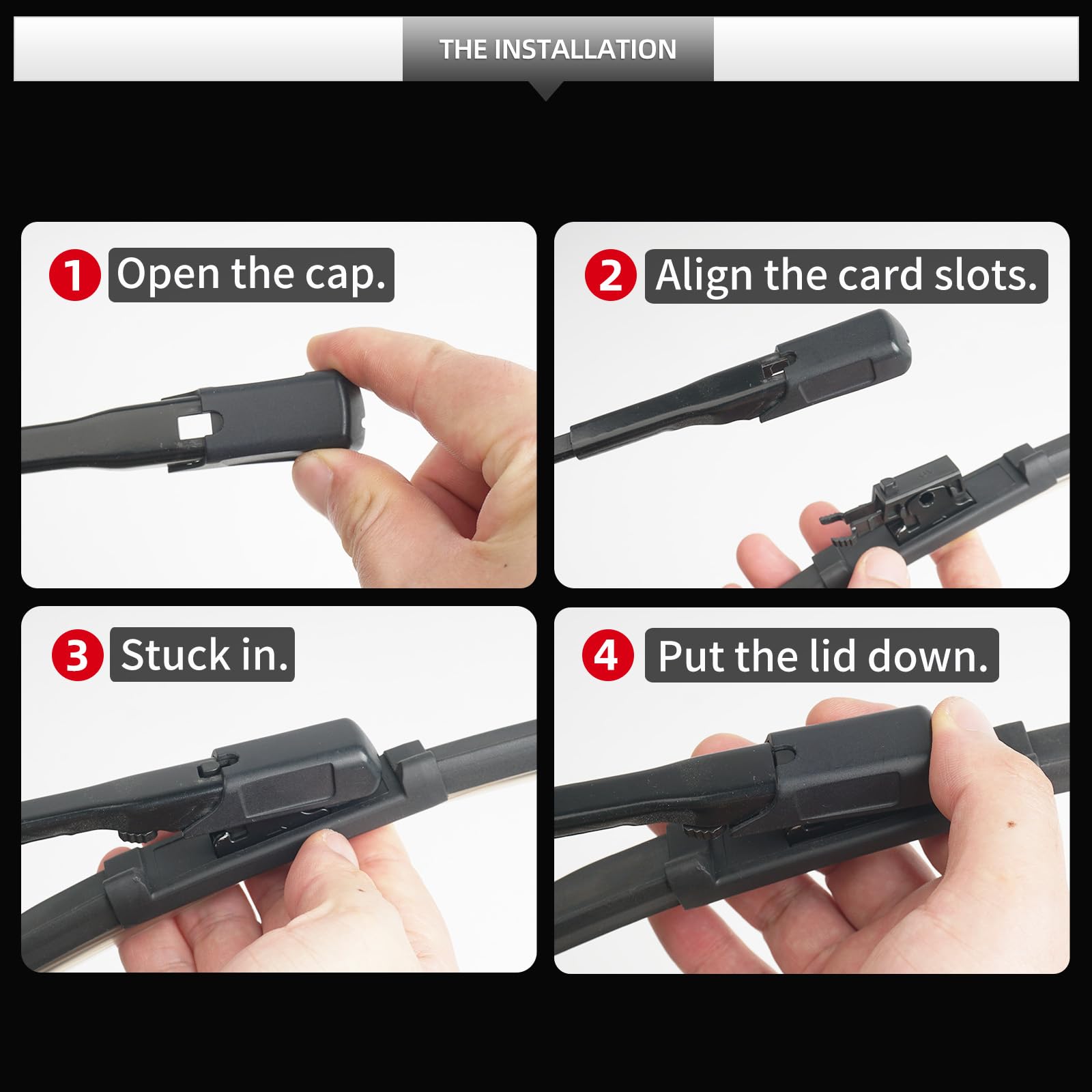 Gardimu Front And Rear Windshield Wiper Blades, 3 Pcs Front And Back Windshield Wipers Blades Replacement For Benz Glc, Car Window Wiper Blades For Amg Glc43 300 350E 4Matic 2020 2021 2022 2023