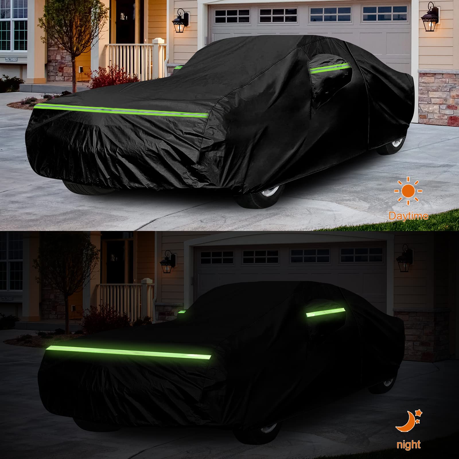 Waterproof Car Cover Replace For 1964-1978 Ford Mustang, 6 Layers All Weather Custom-Fit Mustang Full Car Covers With Zipper Doo