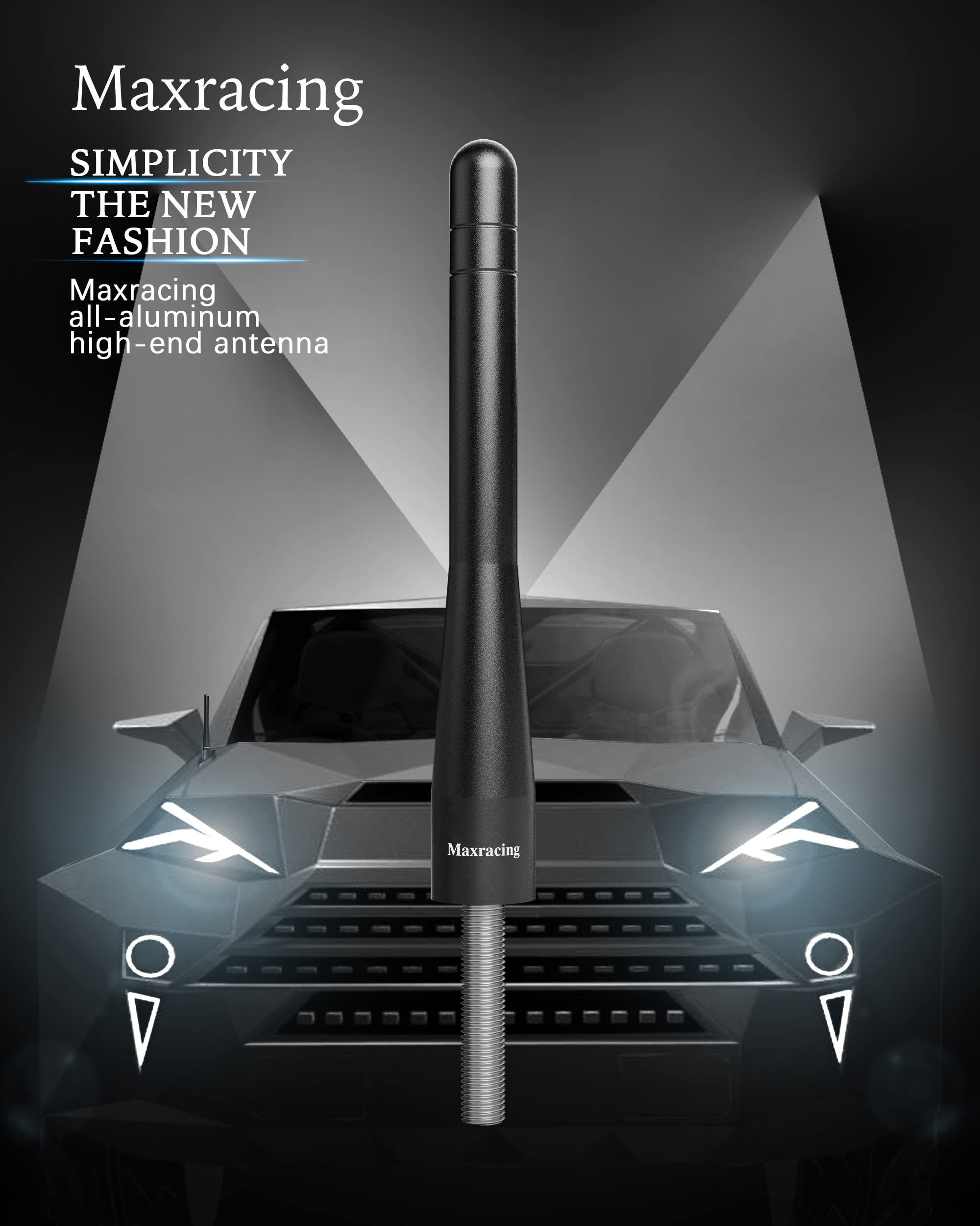 Maxracing Short Aluminum Antenna Compatible With 2007-2024 Gmc Sierra 1500