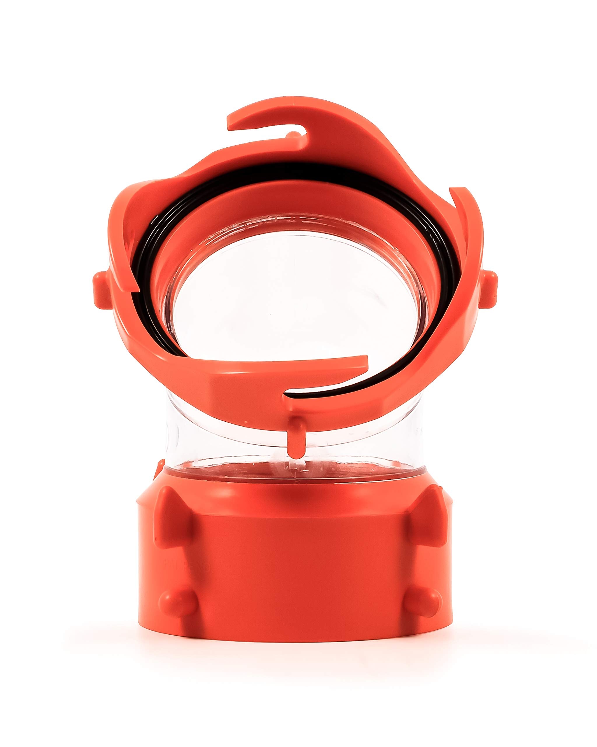 Camco RhinoFLEX Clear 45-Degree Camper/RV Sewer Hose Swivel Fitting - Features a Swivel Lug Fitting & a 4-Prong Bayonet Fitting