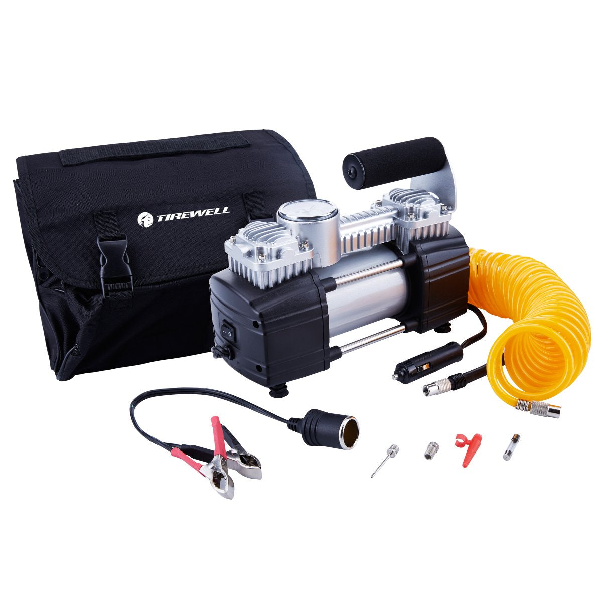 Tirewell Tire Inflator Portable Air Compressor, 12V 150Psi Air Pump For Car, Suv, Motorcycle, Bicycle, Tire Inflator With Gauge,