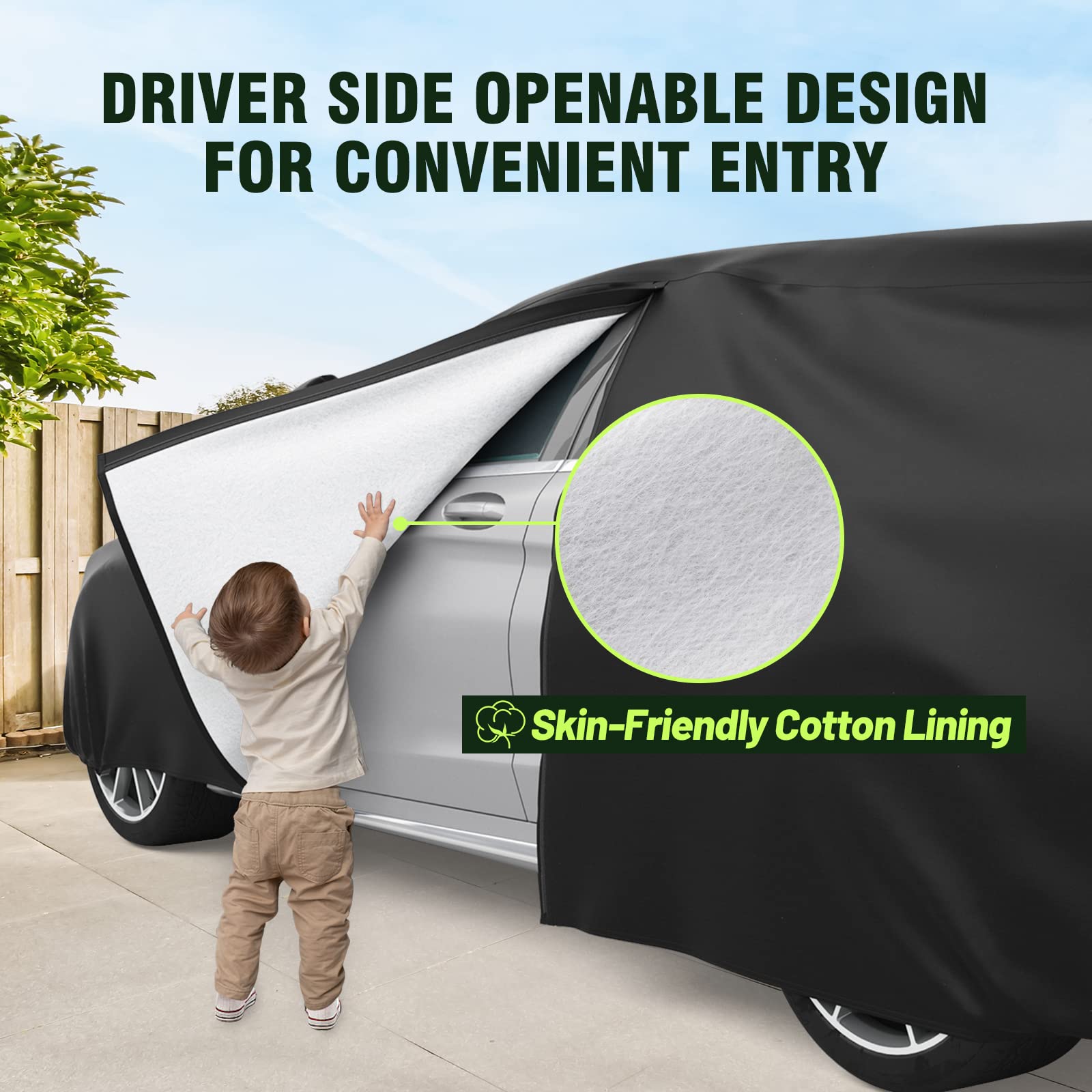 Favoto 6-Layers Suv Car Cover - Waterproof All Weather For Automobiles, Heavy Duty Outdoor Dust Rain Sun Protection Snowproof Ca