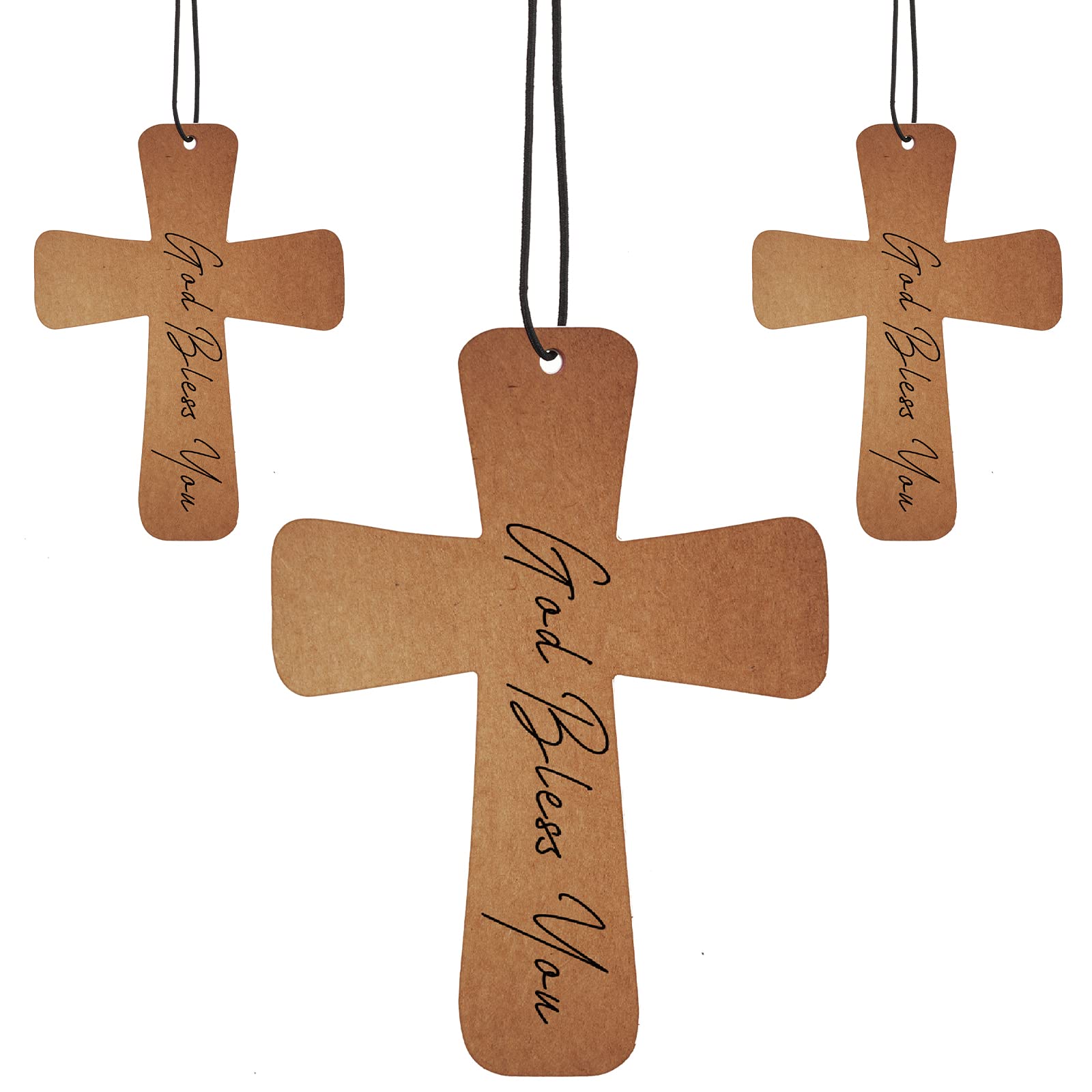 Fumete 24 Pcs Christian Gifts for Fathers Day Cross Car Air Fresheners Bulk Air Freshener Religious Fresh Scented Hanging Orname