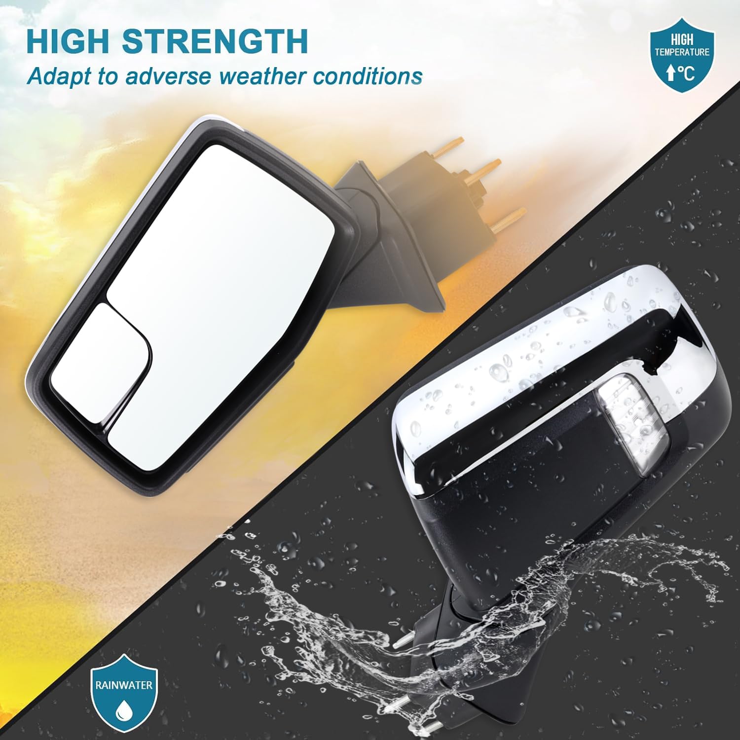 Lqito Left Driver Side Mirror Compatible With 2019-2024 Chevy Silverado 1500 With Power Glass Power Folding Heated Turn Signal P