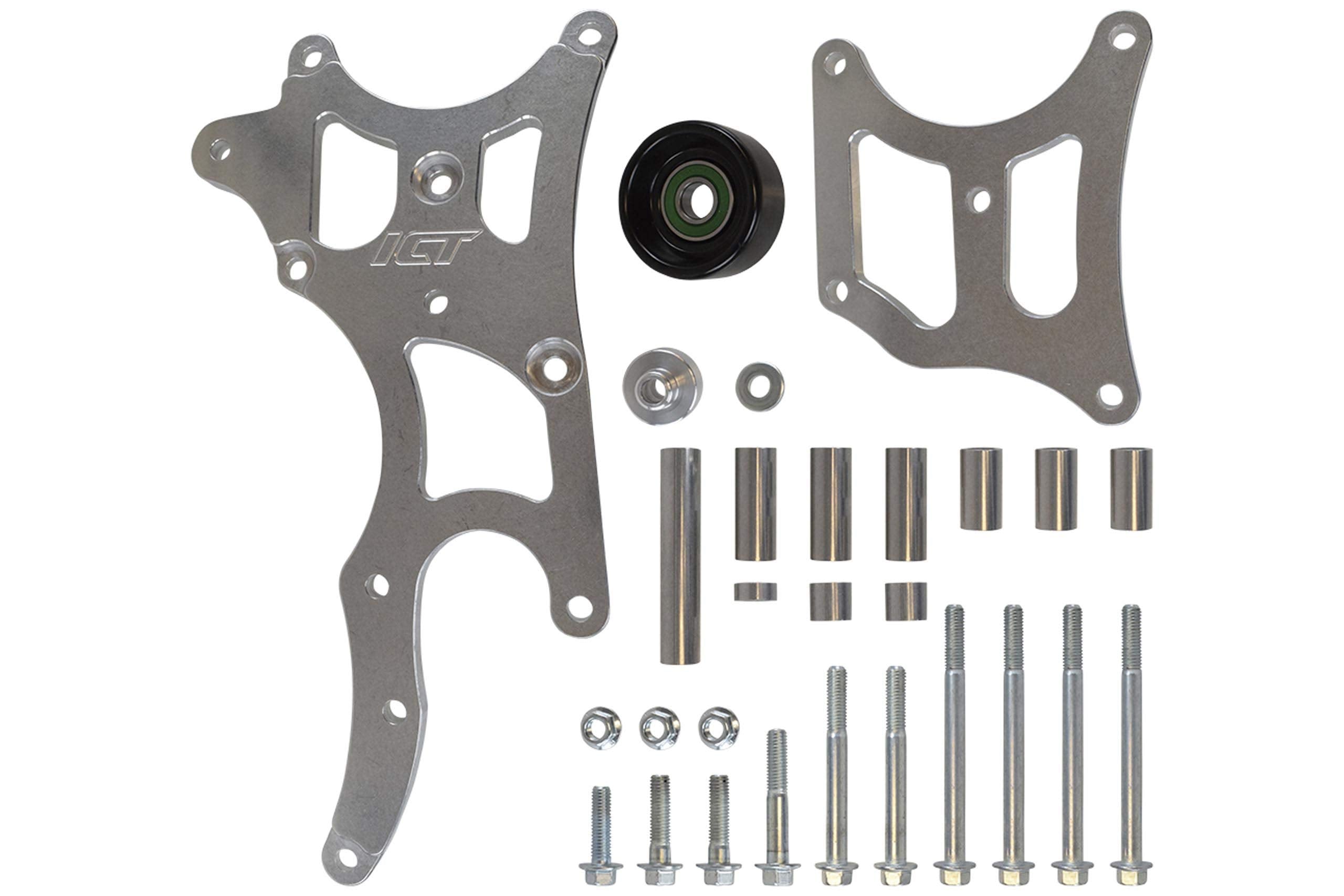 ICT Billet LS Truck Alternator/Power Steering Bracket, Model 551777, Aluminium, Natural, Fits LQ4, LQ9, 4.8L, 5.3