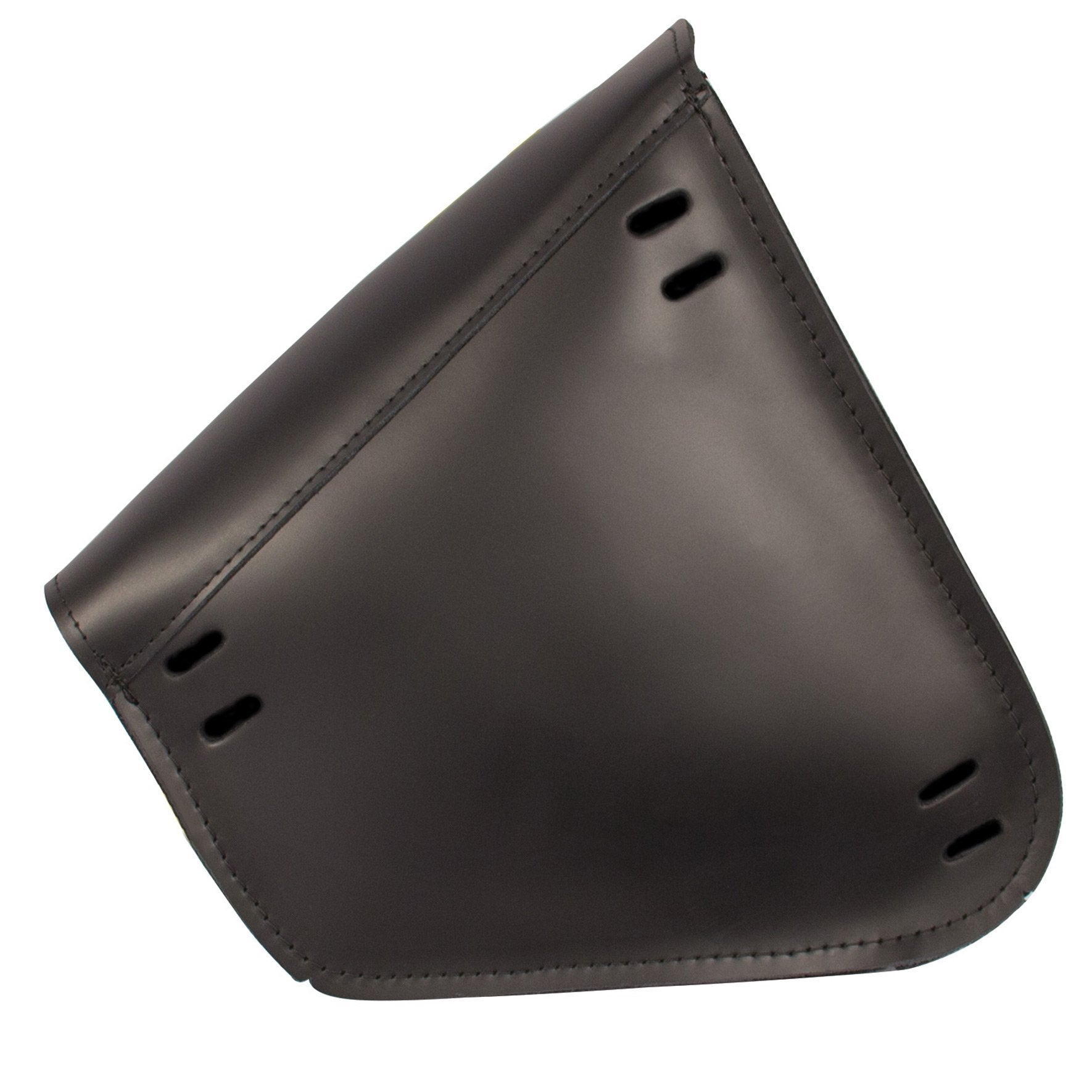 Willie & Max Black Leather Motorcycle Swingarm Bag for Softail/Triangulated Swingarm Models - Matte Black Buckle - Made in USA [