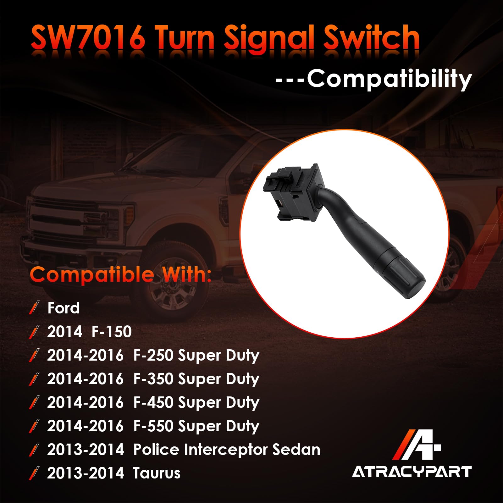 Sw7016 Turn Signal Switch Multifunction Windshield Wiper Control, Compatible With 2014 F150, 2014-2016 F250/F350/F450/F550 Super