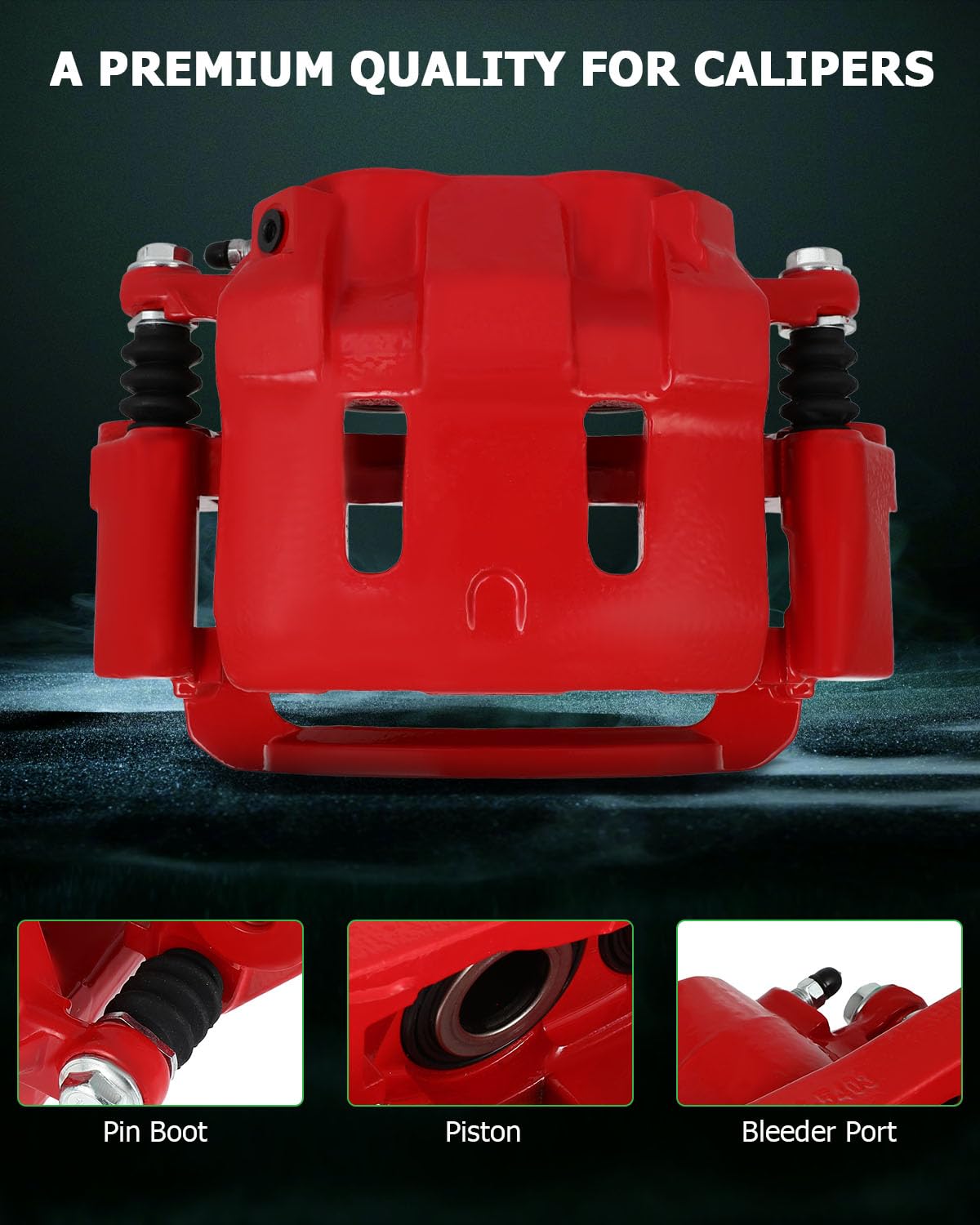 Scitoo Front Left Brake Caliper With Bracket 18-B4791 Red Compatible For Honda Odyssey 2005 2006 2007 2008 2009 2010