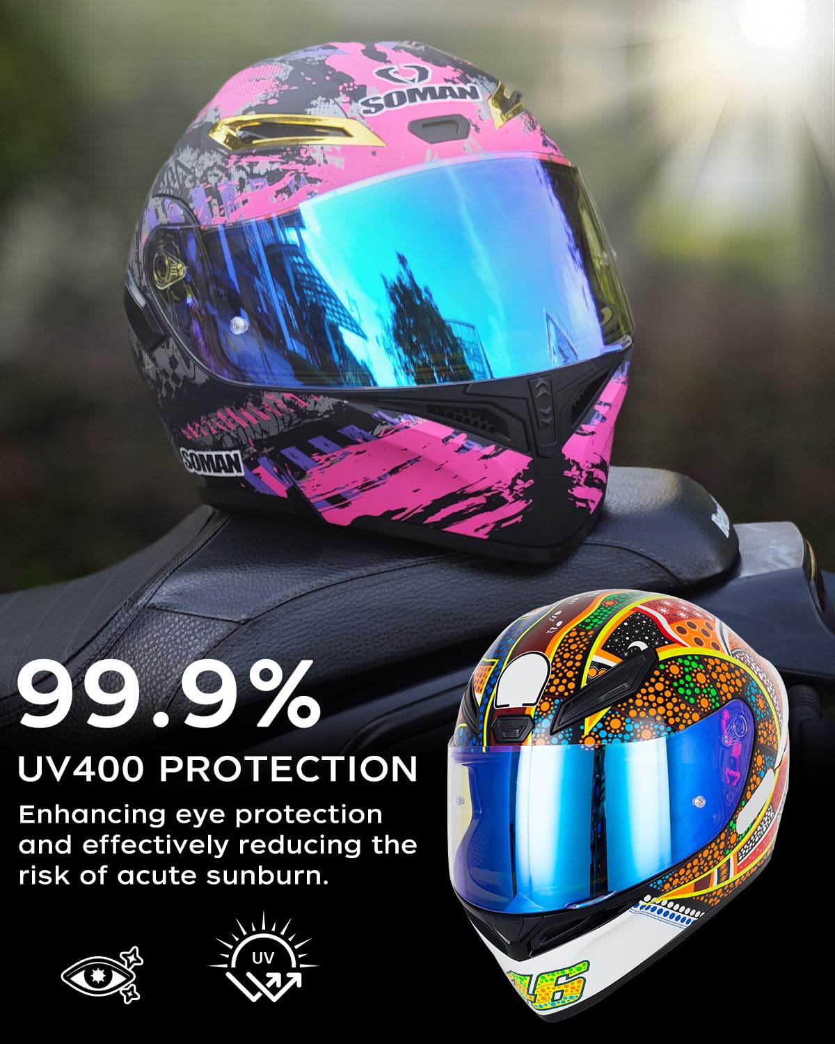 Soman K1 Helmet Visor Replacements, K1S Tinted Helmet Visor Compatible With K1 K1S K3Sv K5 K5S Uv Protection (Transparent Revo B