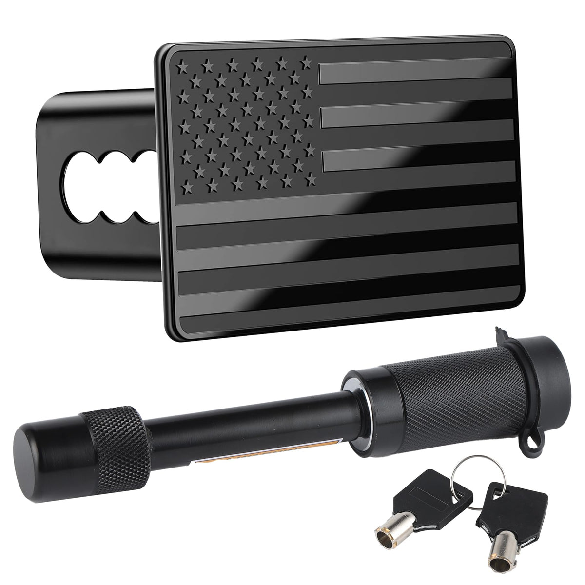 Singaro Tow Hitch Cover, Heavy American Flag Metal Trailer Hitch Cover For 2 Inch Receivers, Ideal For Truck Accessories With 5/