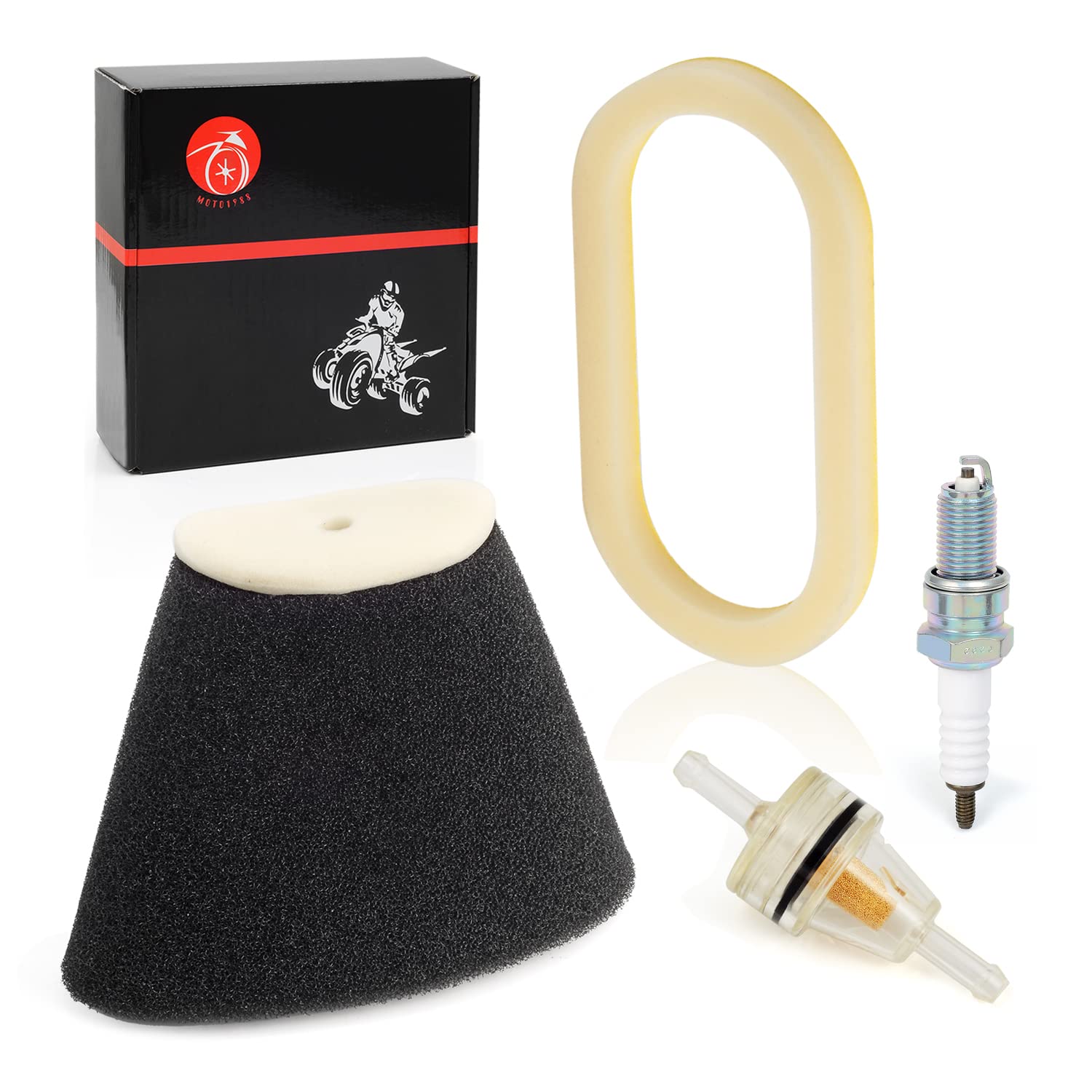 Air Filter Foam & Spark Plug Compatible With Yamaha Raptor 660R 660 R Yfm660R 2001 2002 2003 2004 2005 5Lp-14451-01-00