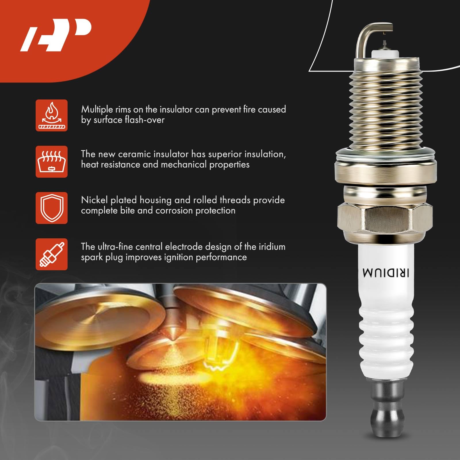 A-Premium (Yellow) Set Of 8 Ignition Coil Pack And Iridium Spark Plugs Compatible With Toyota Prius 2001-2009, Yaris 2006-2018,