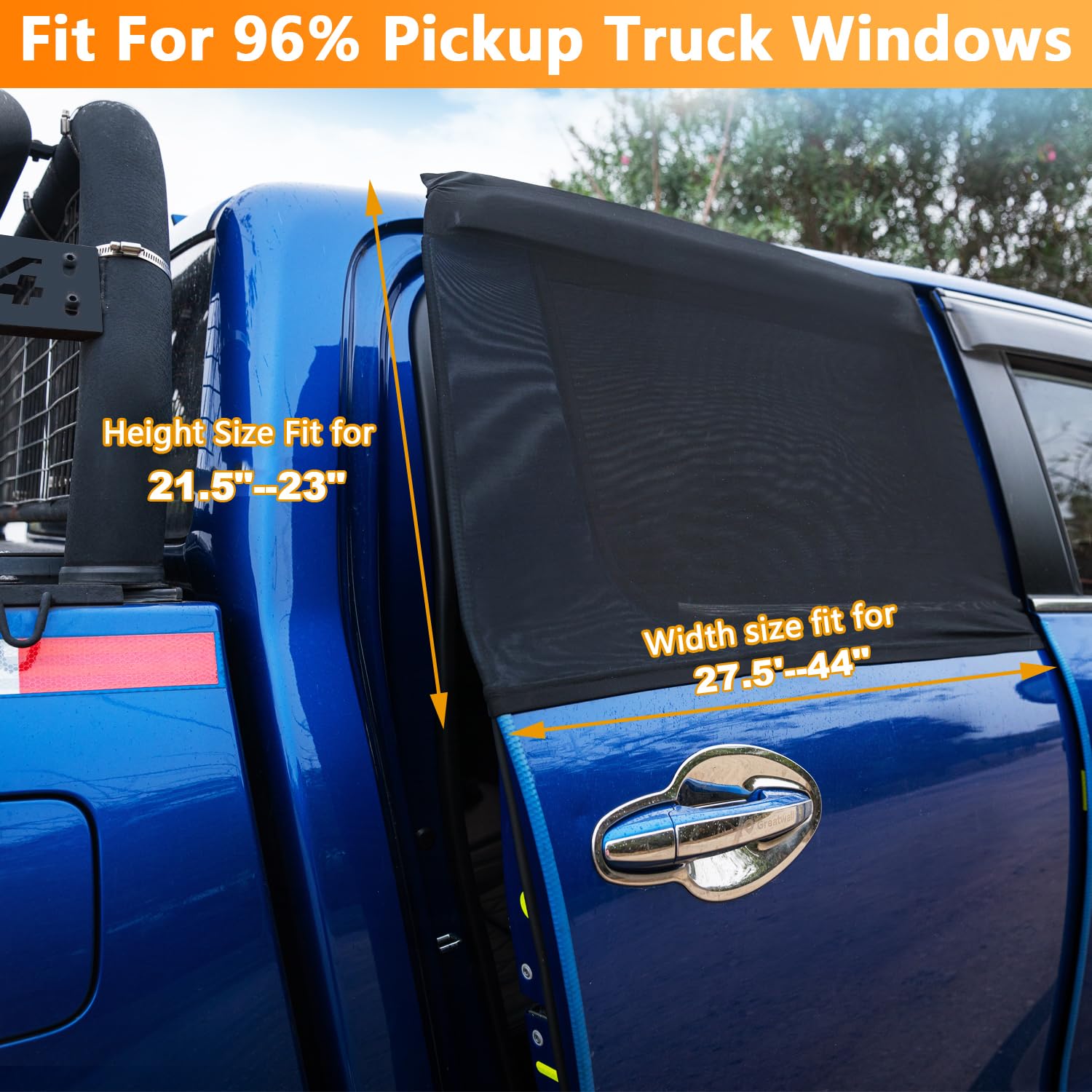 Yayalovehomee Car Rear Side Window Shades, Large Black Mesh Sun Shade for Pickup Trucks & SUVs, UV Protection, 2 Pack