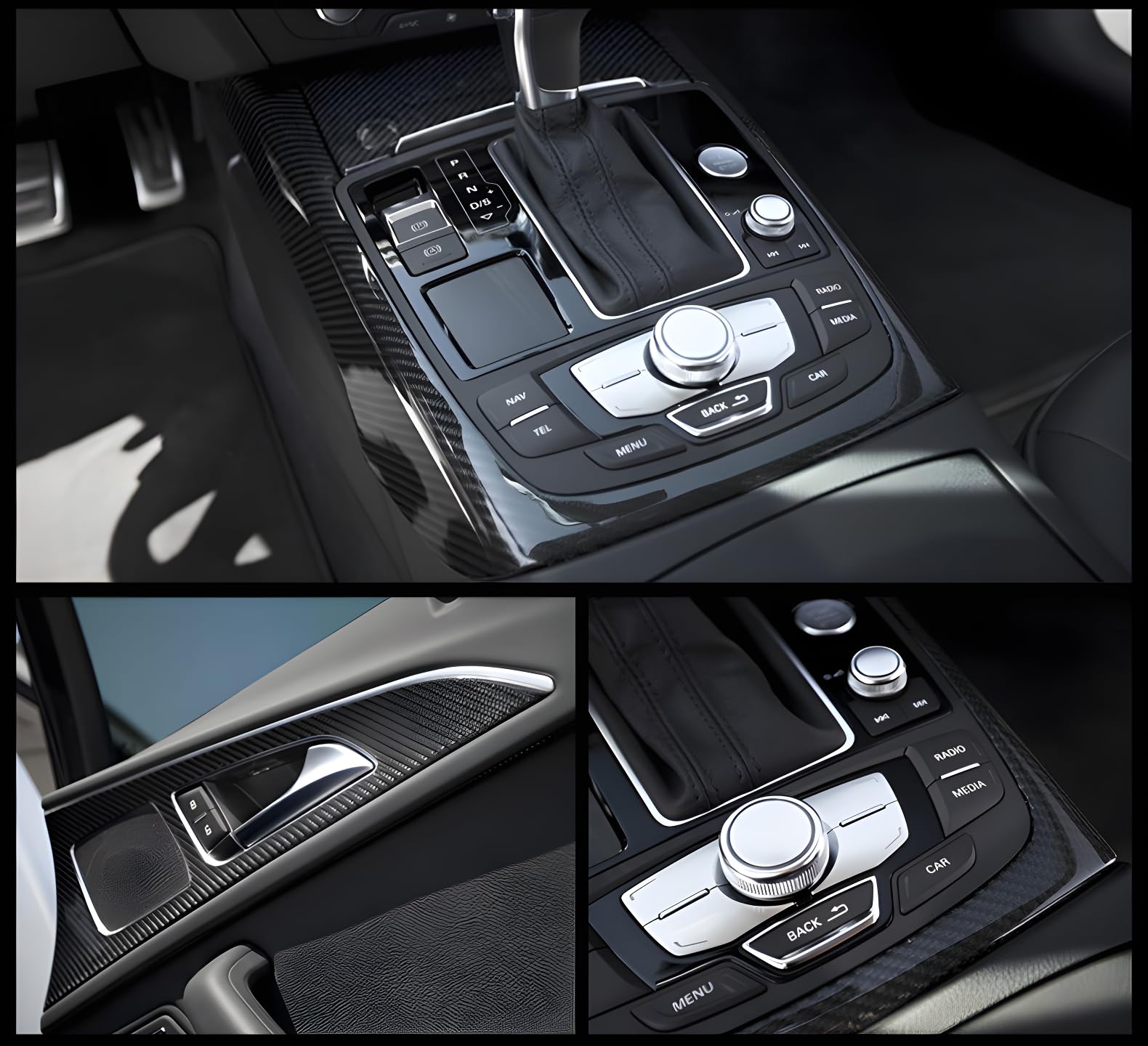 Lzlrun Free Tool Kit 5D High Gloss Carbon Fiber Vinyl Tap For Black Out Chrome Delete Window Trim Door Trim (1Feet X 10Feet)