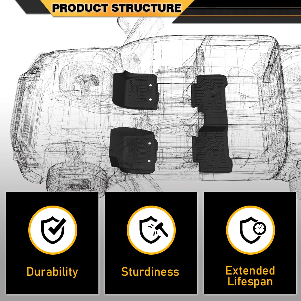 G-PLUS TPE Floor Mats Cargo Liner,Compatible with Honda Accord Sedan Models 2018-2022, 1st & 2nd Row 3pcs Interior Accessories A