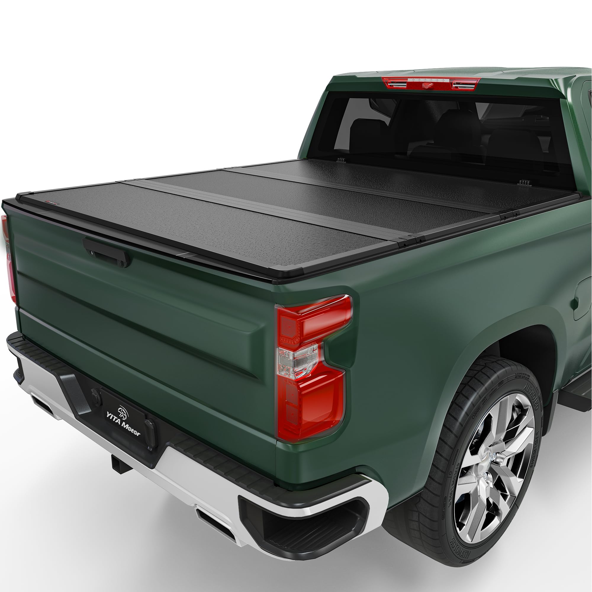 Yitamotor Frp Hard Tri-Fold Truck Bed Tonneau Cover Fits For Chevy Silverado/Gmc Sierra 1500 New Body Style 2019-2025, Fleetside