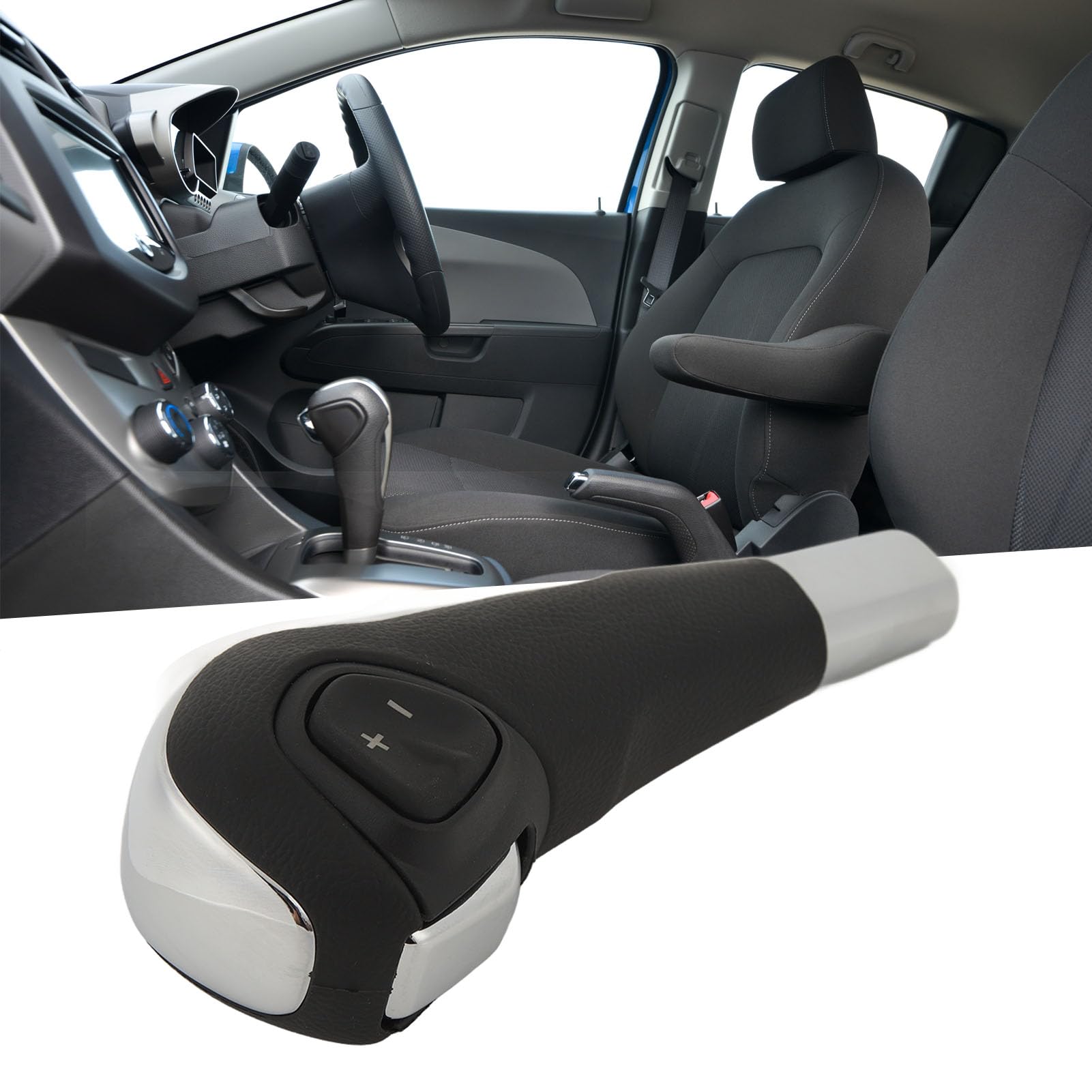 Kuidamos Car Gear Shift Lever Head Reliable Simple Installation 95179700 Automatic Gear Shift Head For Trax Sonic Aveo (Electroplating)