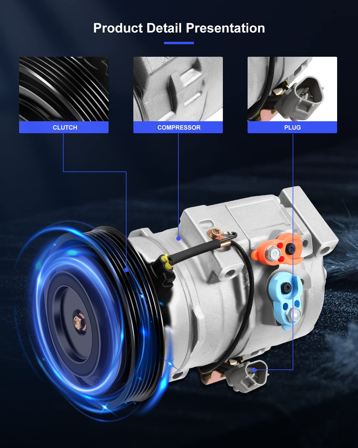 Eccpp 10S17C Ac Compressor With Clutch 2004-2008 For Lexus Es300 Rx330 For Toyota Solara Camry Highlander 3.3L Ac Compressor