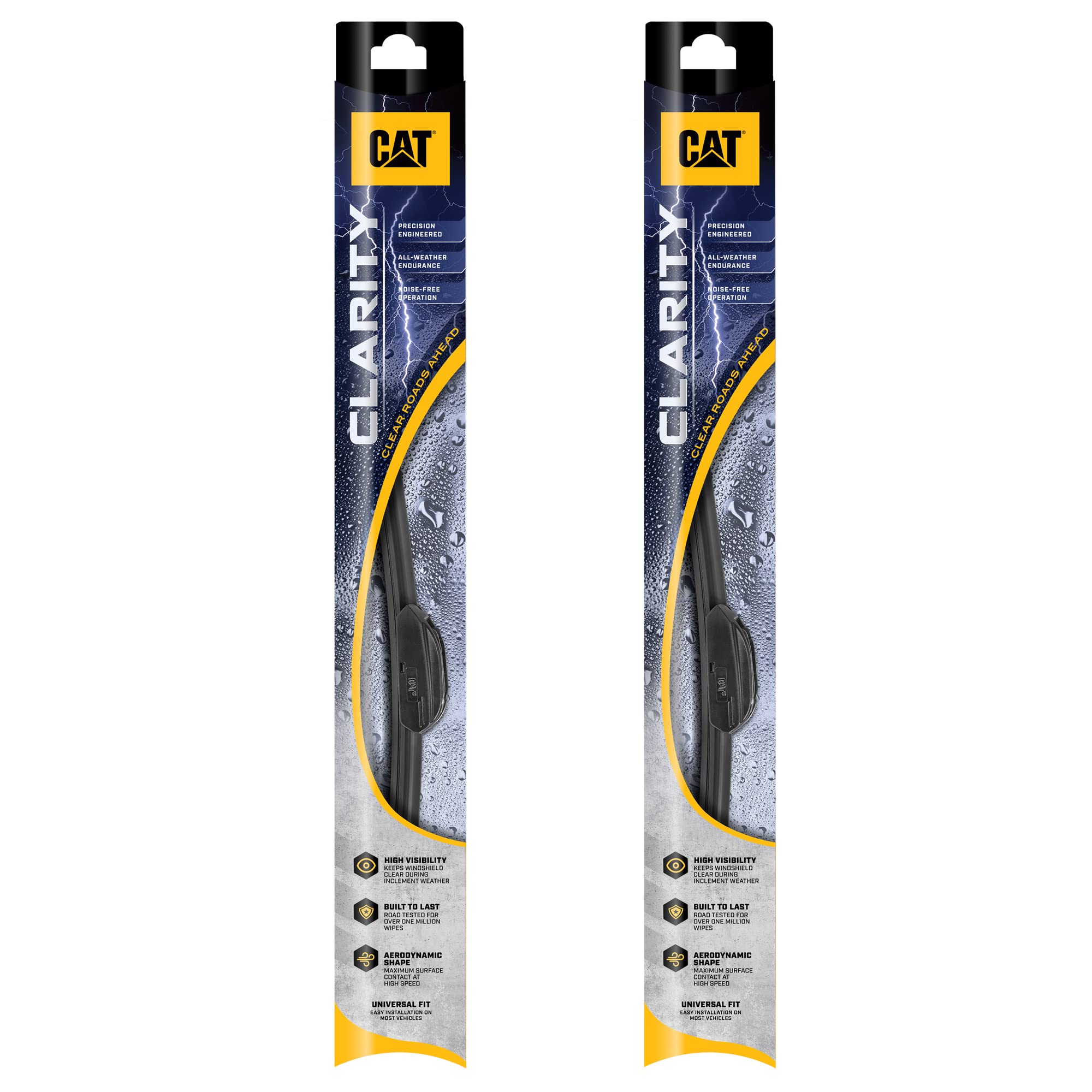 CAT Clarity Premium Performance All Season OEM Replacement Windshield Wiper Blades Streak-Free, Spotless, and Silent (20 + 20 In