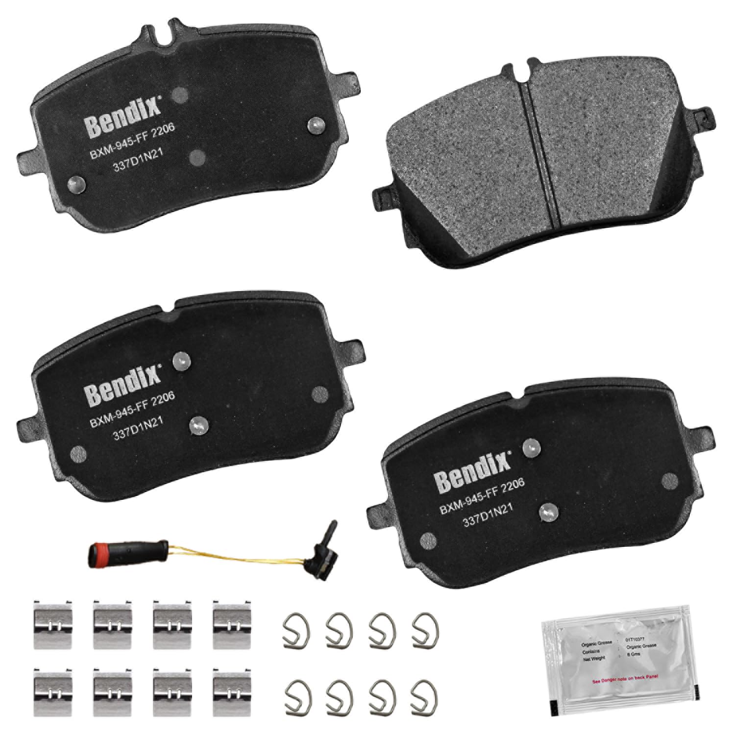 Bendix Priority1 Cfm2206 Semi-Metallic Front Brake Pads For Mercedes-Benz A200 2020, A220 2022-2019, Cla200 2020-2019, Cla250 20